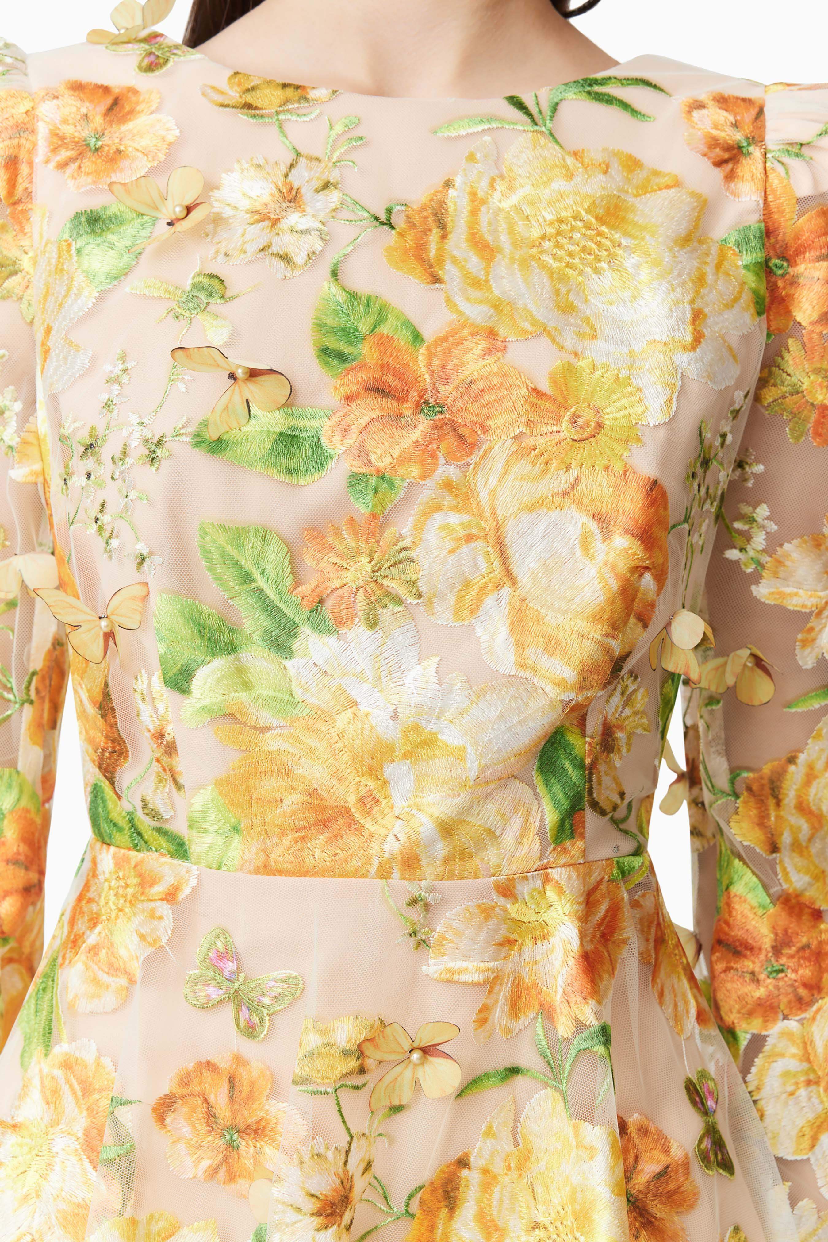 Aella A-Line Mini Dress in Yellow - Image 7