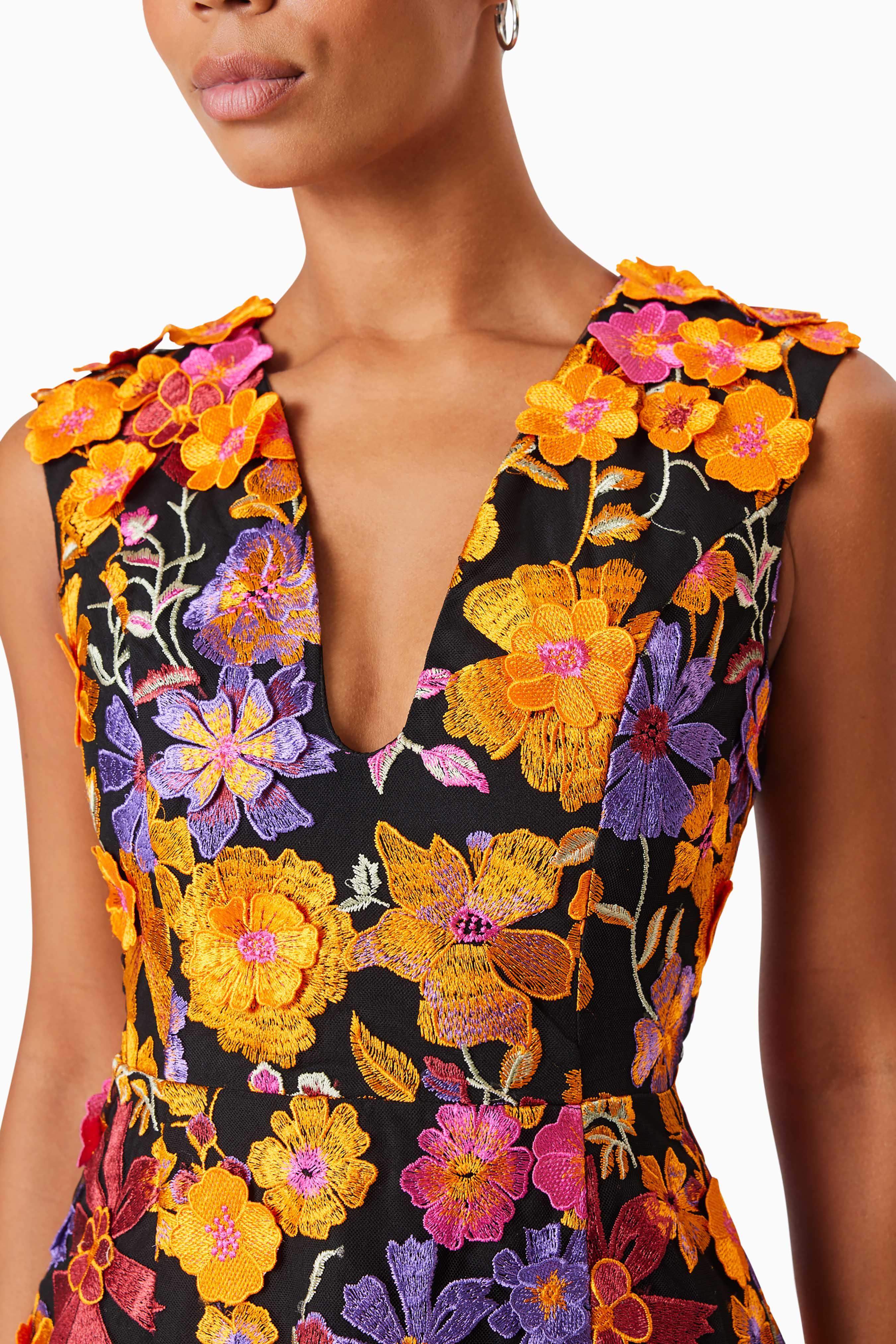 Alessandra Floral Mini Dress In Orange - Image 6
