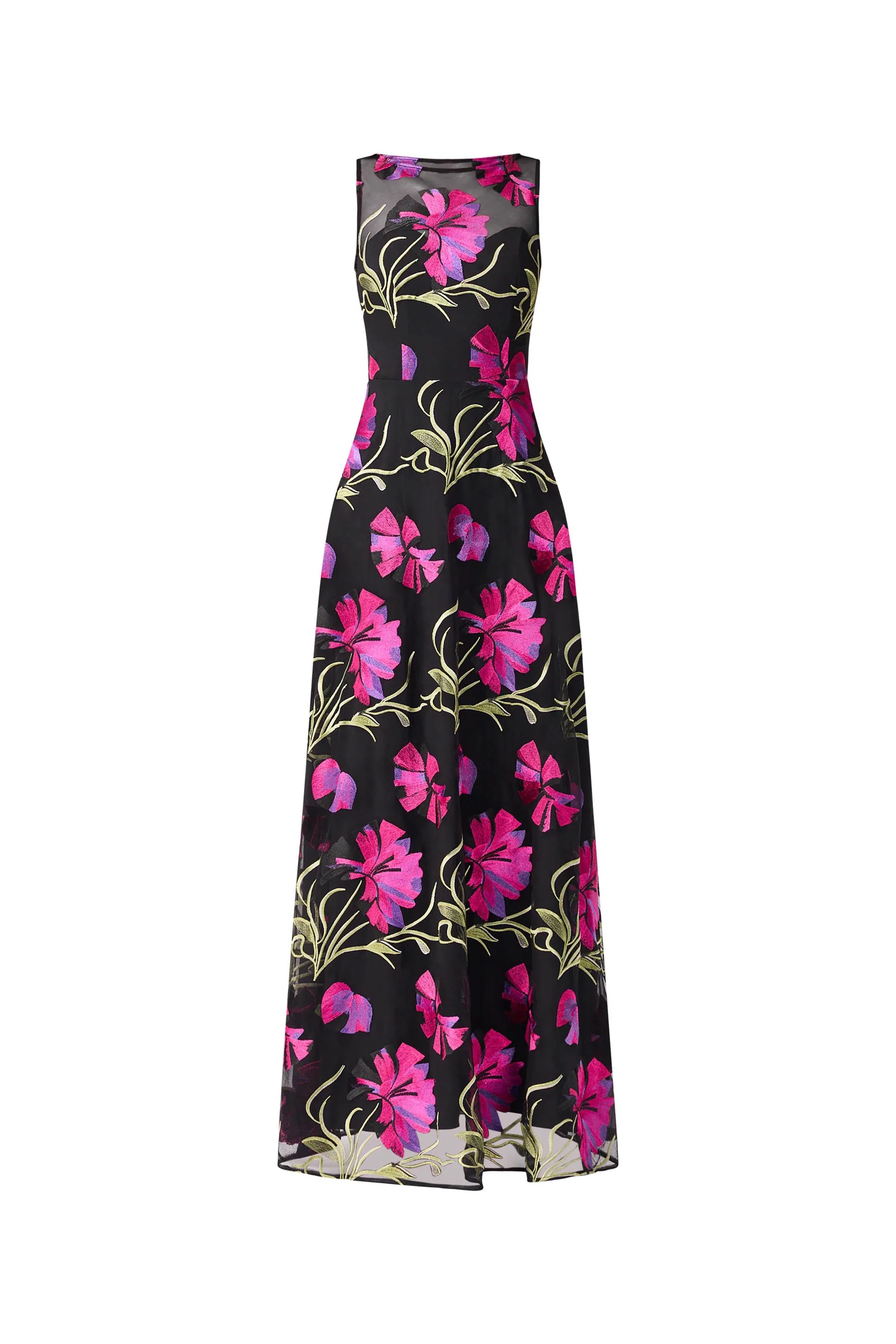 Amaya Gown in Black & Pink Floral - Image 9