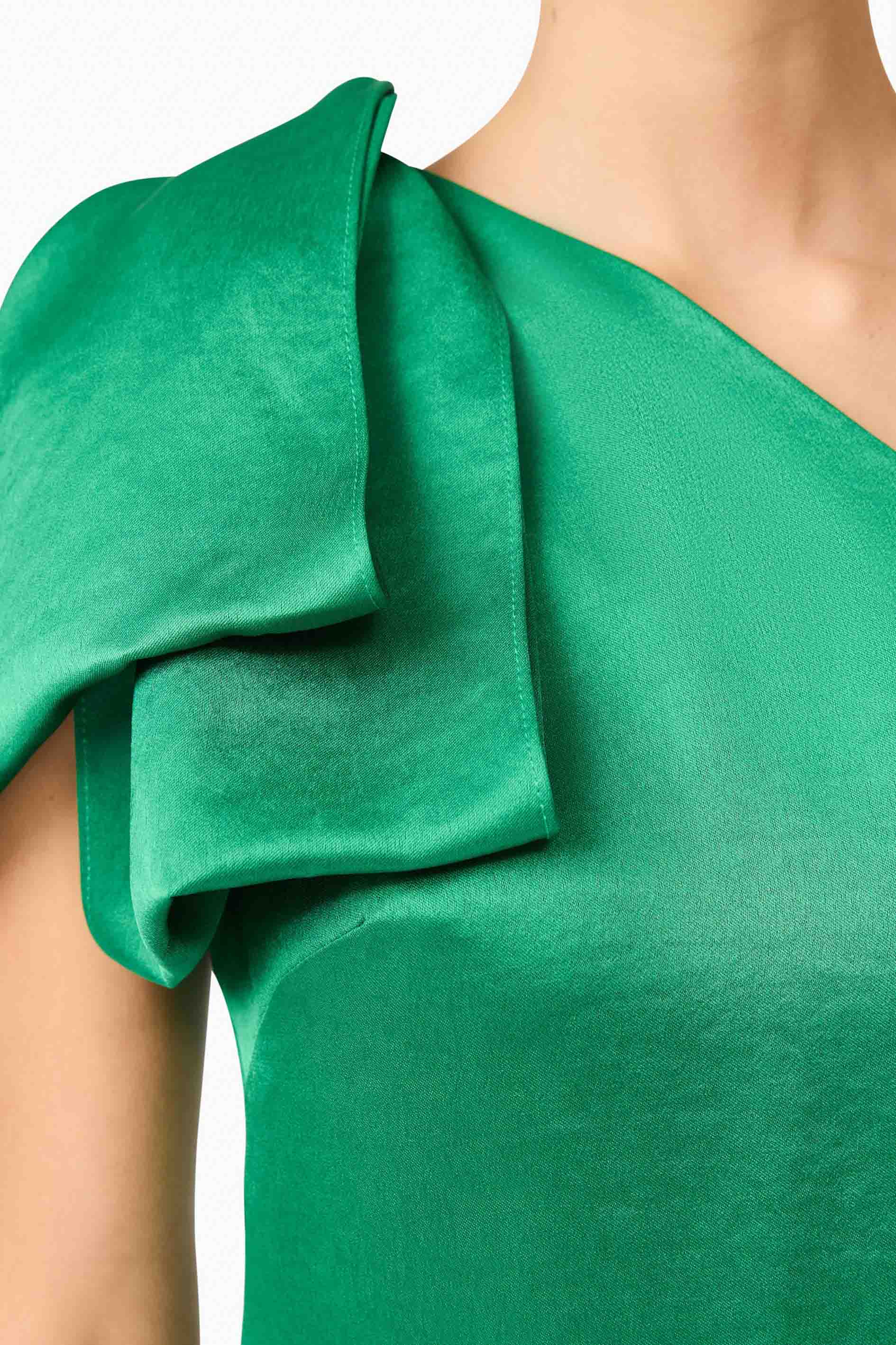 Ameera Asymmetrical Midi Dress in Green - Image 7