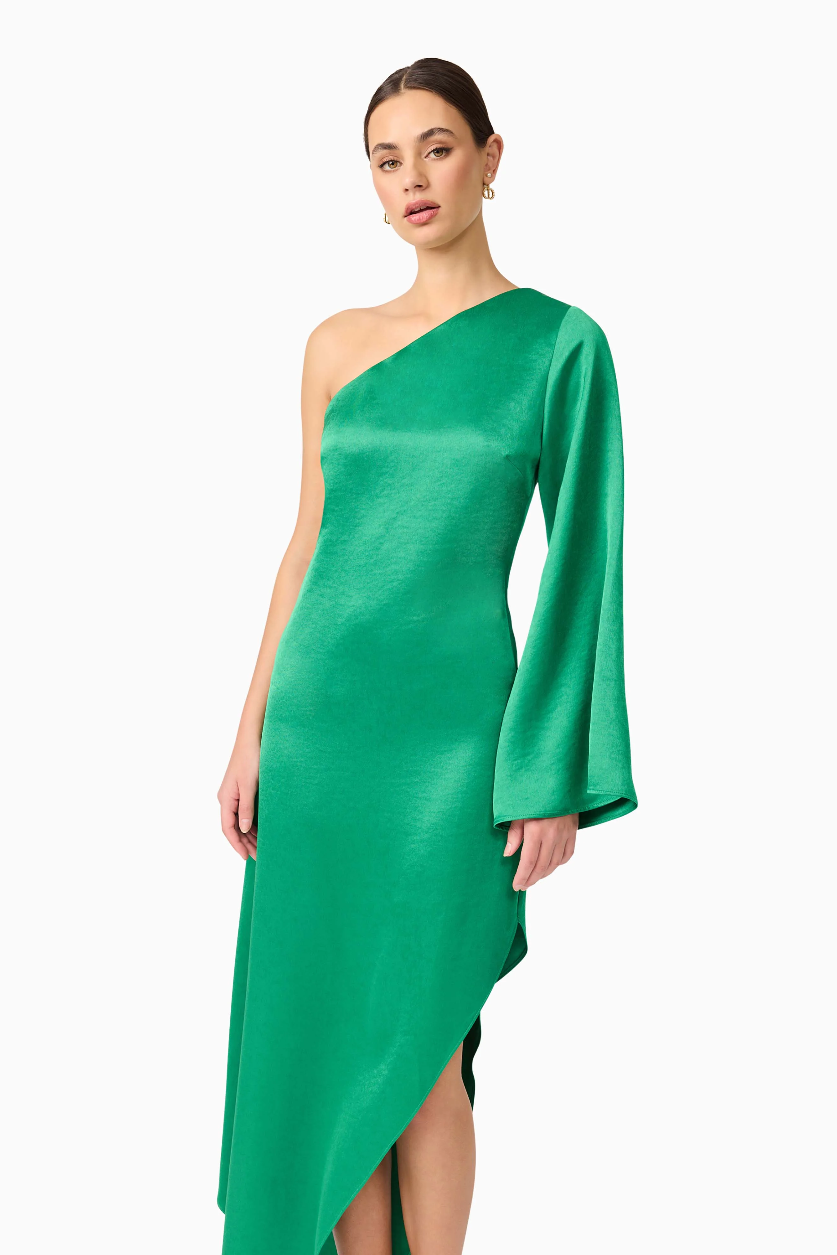 Ameera One Soulder Hilo Gown in Green - Image 5