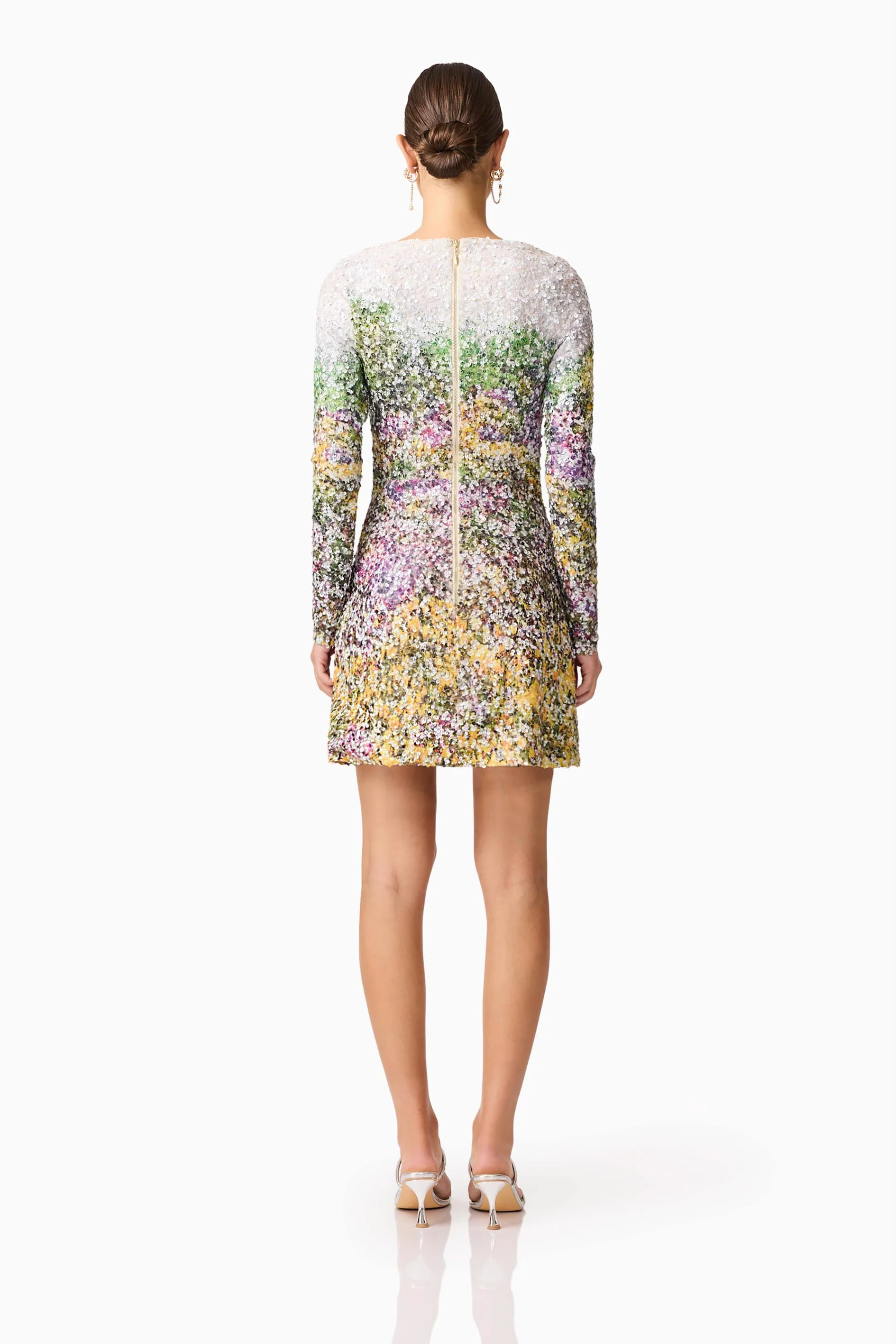 Arden Long Sleeve Mini Dress in Multi Ombre - Image 5