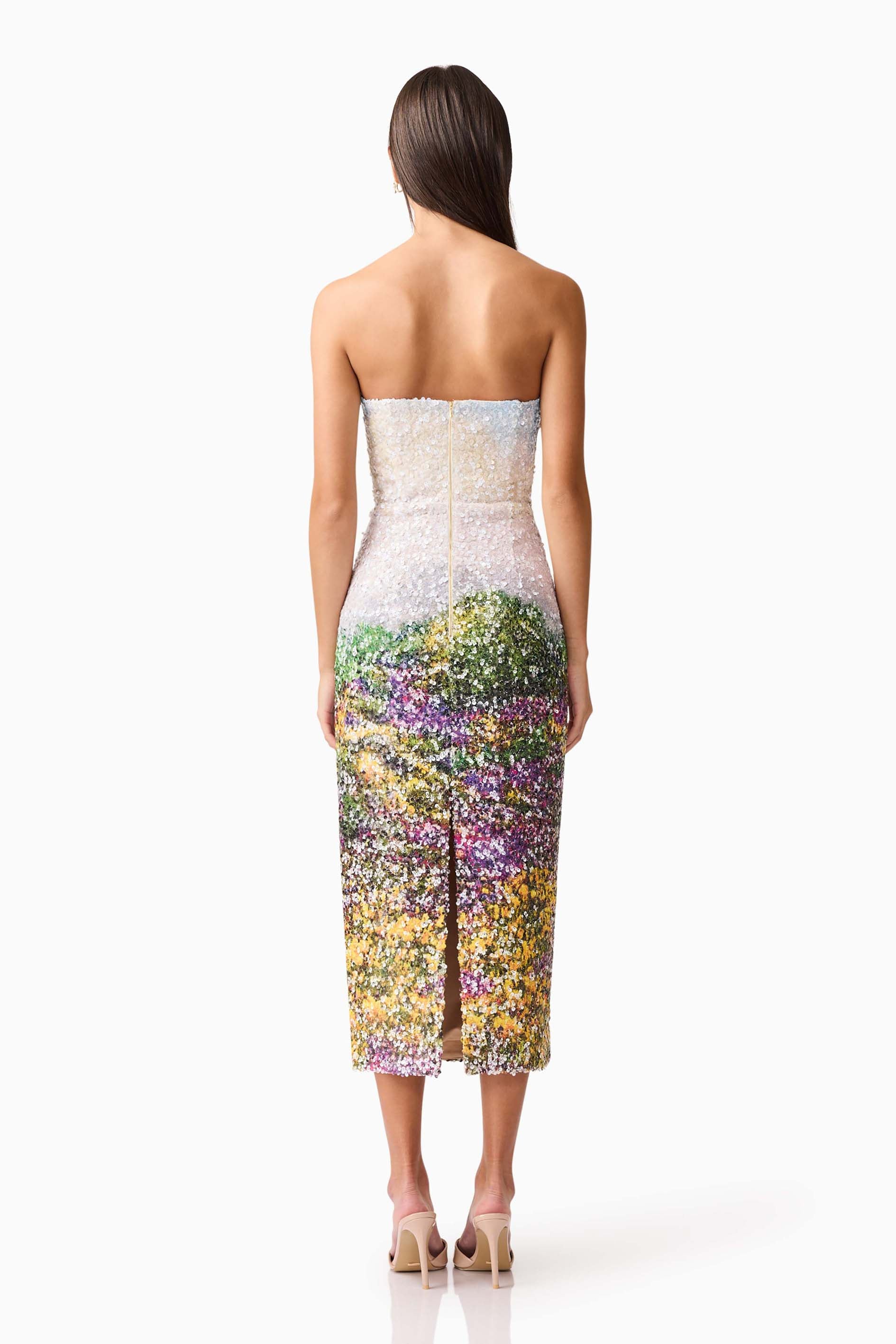 Arden Strapless Midi Dress in Multi Ombre - Image 5