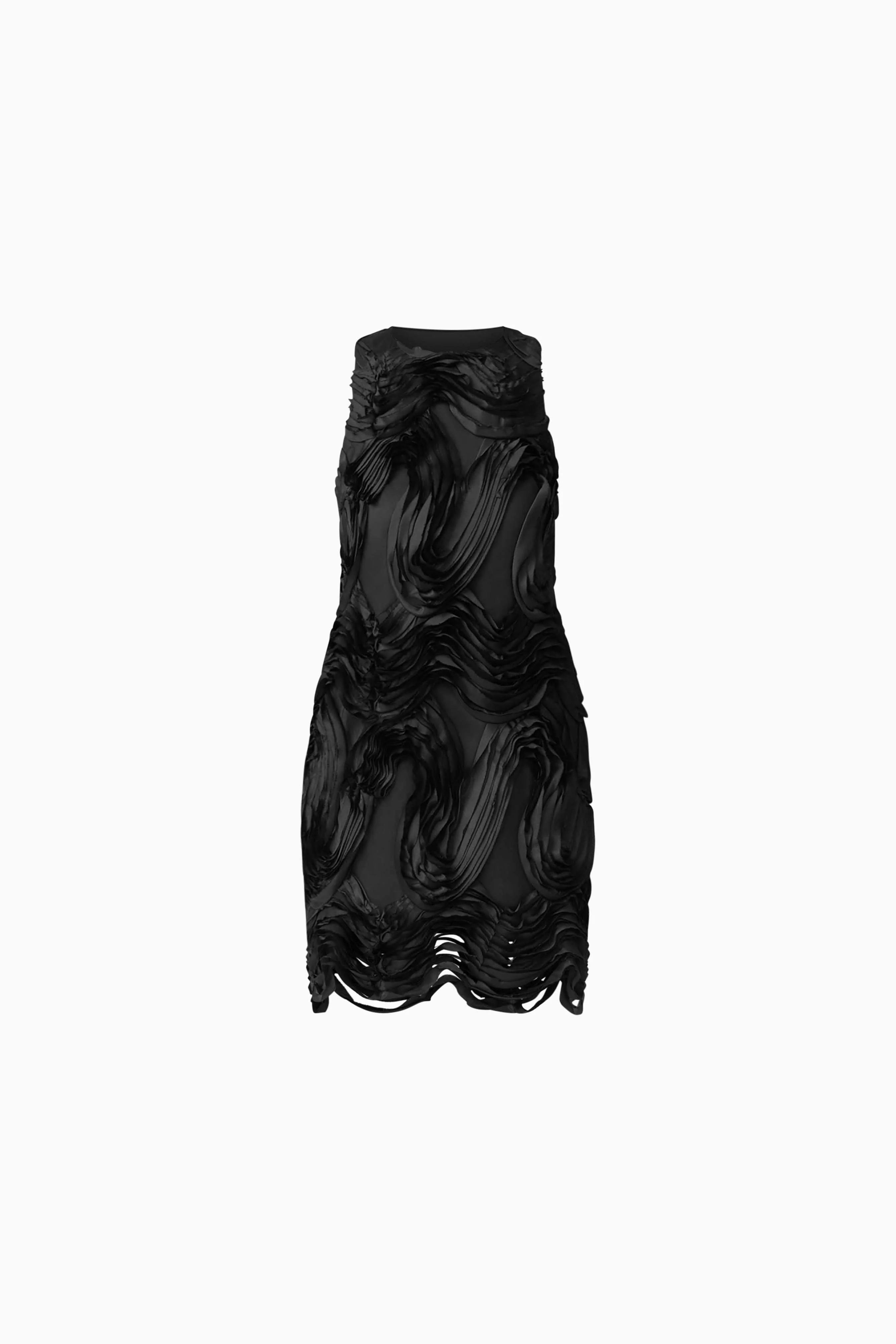 Asher Mini Shift Dress in Black - Image 7