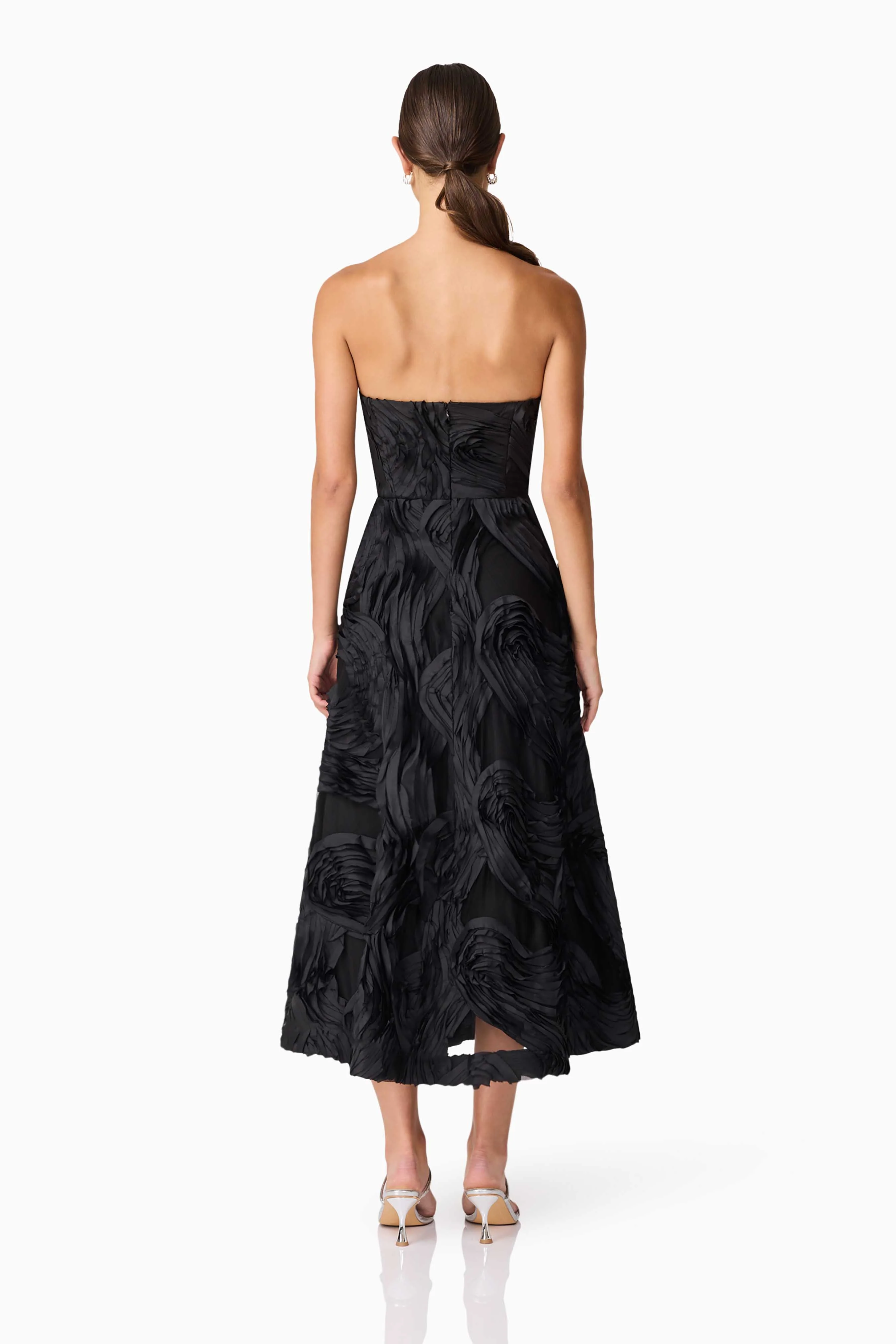 Asher Sweetheart Midi Dress in Black - Image 5