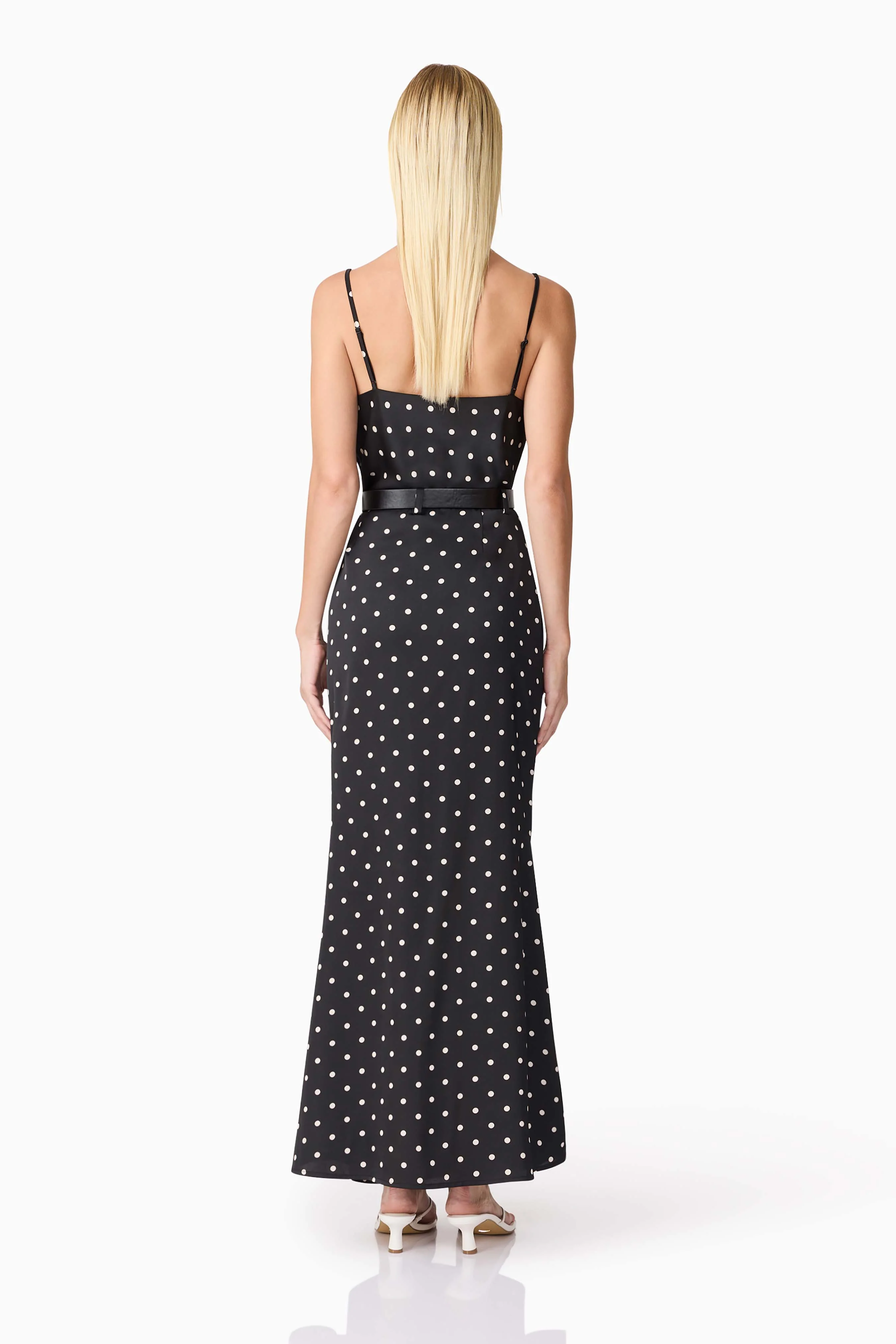 CURAAE Aurellia Cami Top & Skirt Set in Black Polka Dot - Image 4