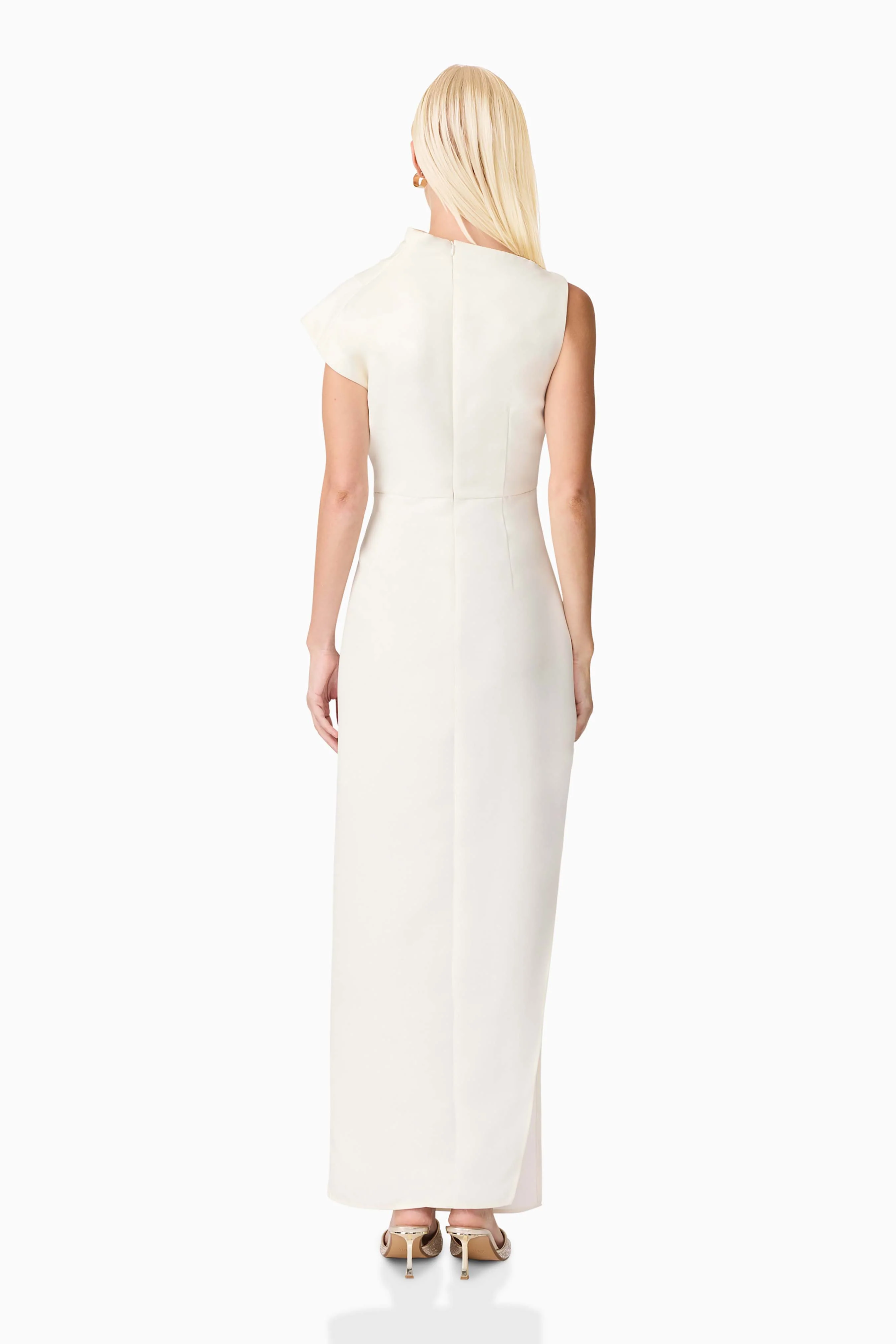 Azelie Asymmetrical Gown in White - Image 5