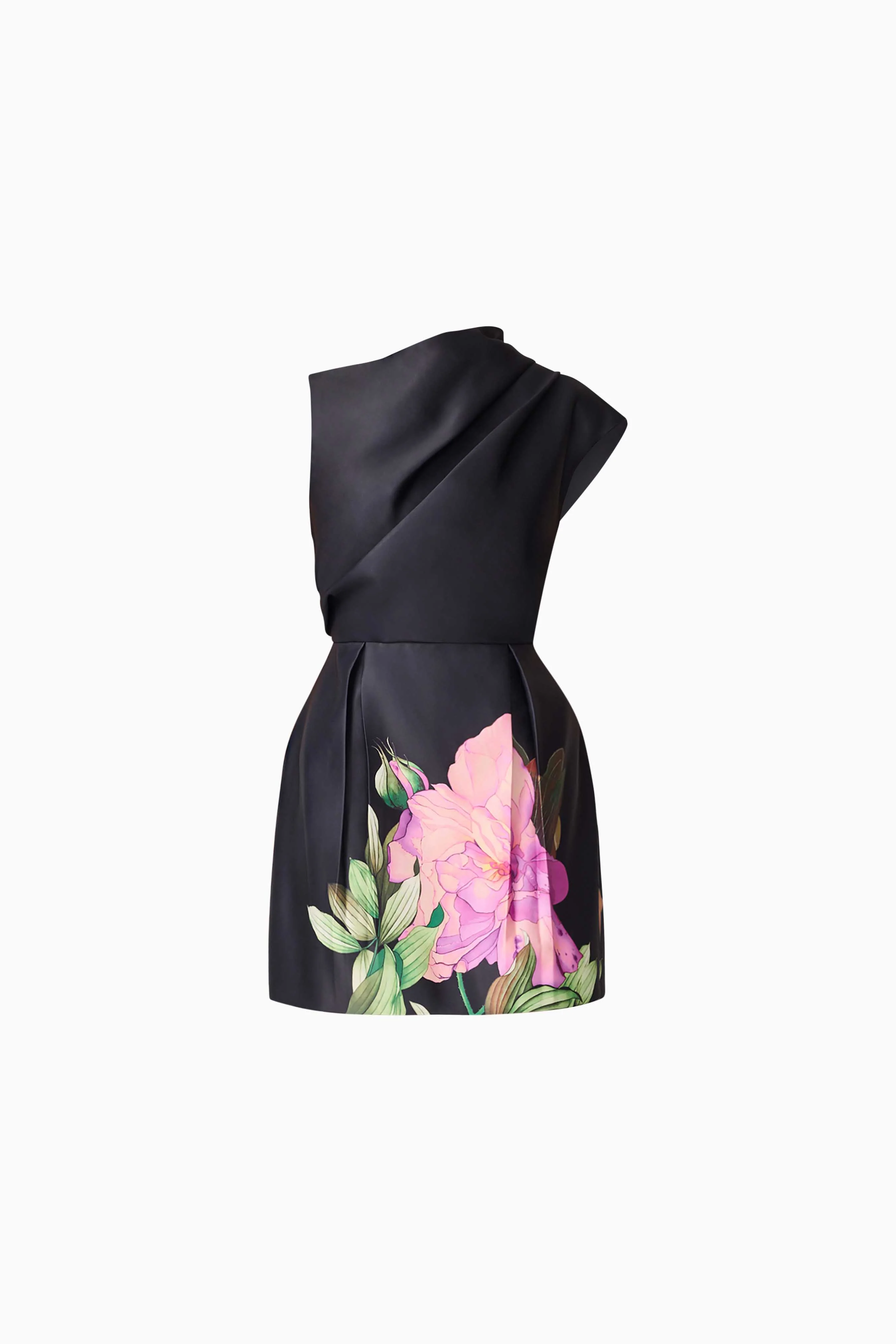 Azelie Aysmmetrical Mini Dress in Black - Image 7
