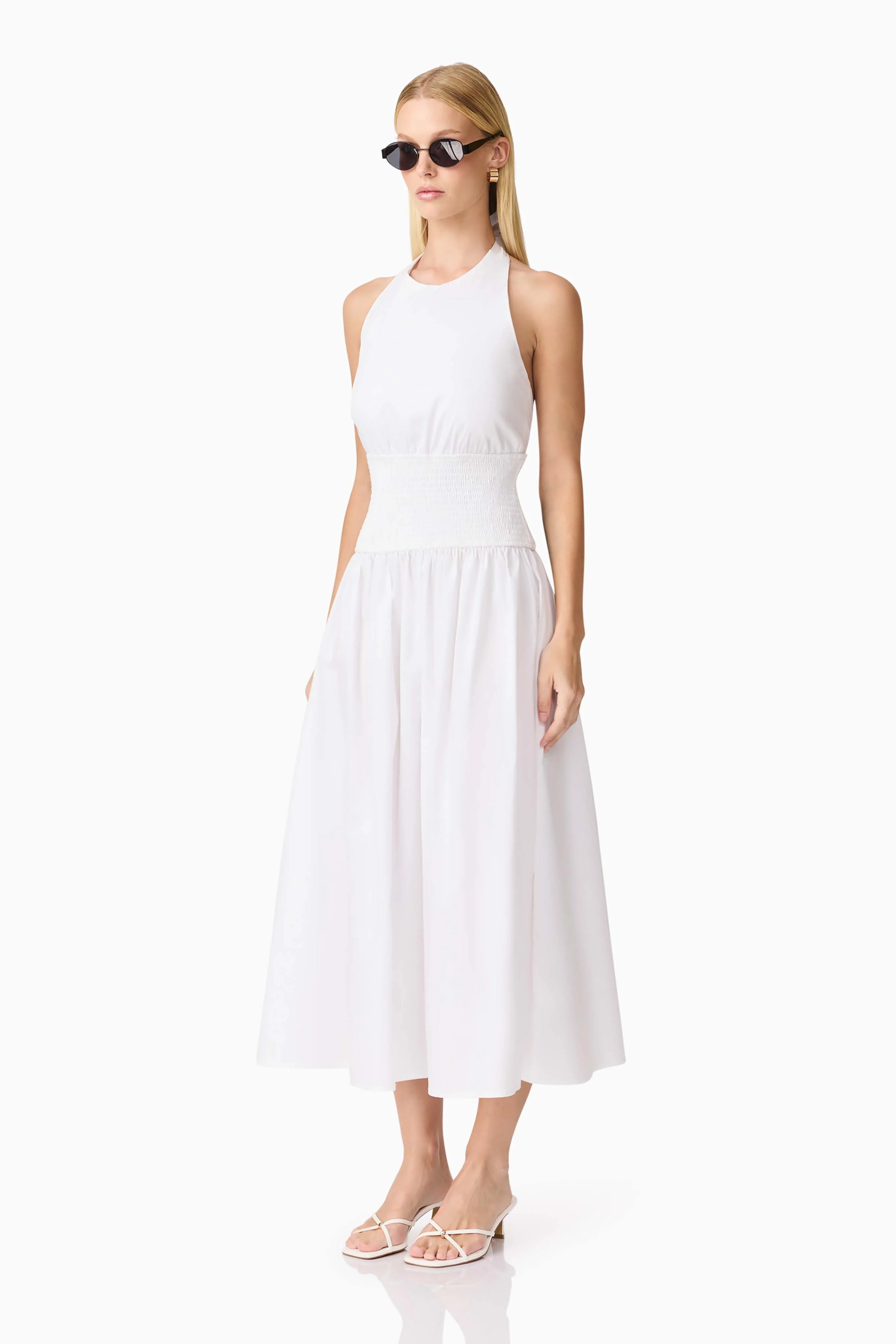 CURAAE Belle Halter Midi Dress in White - Image 2