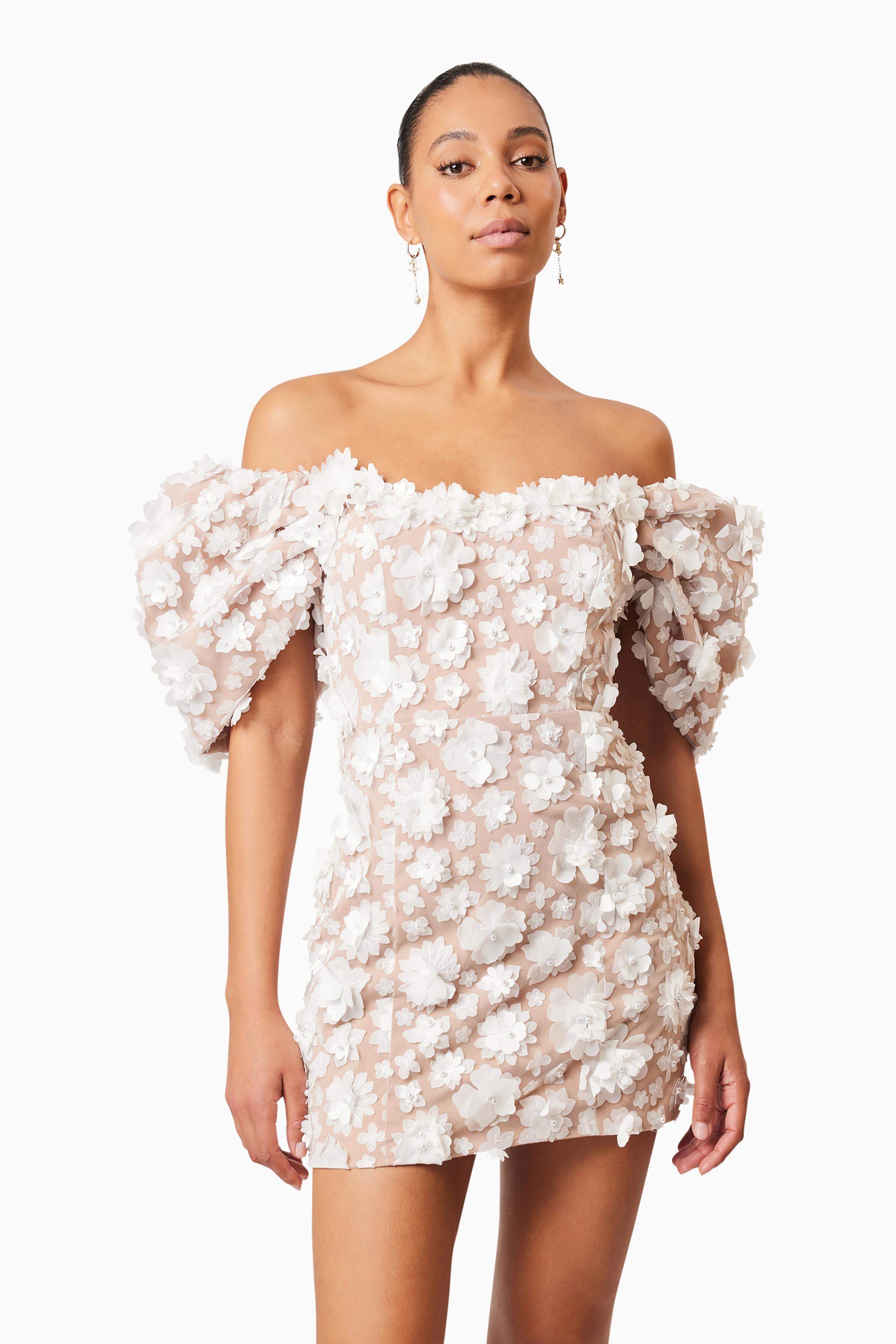Bluebell Off The Shoulder Mini Dress in White - Image 6