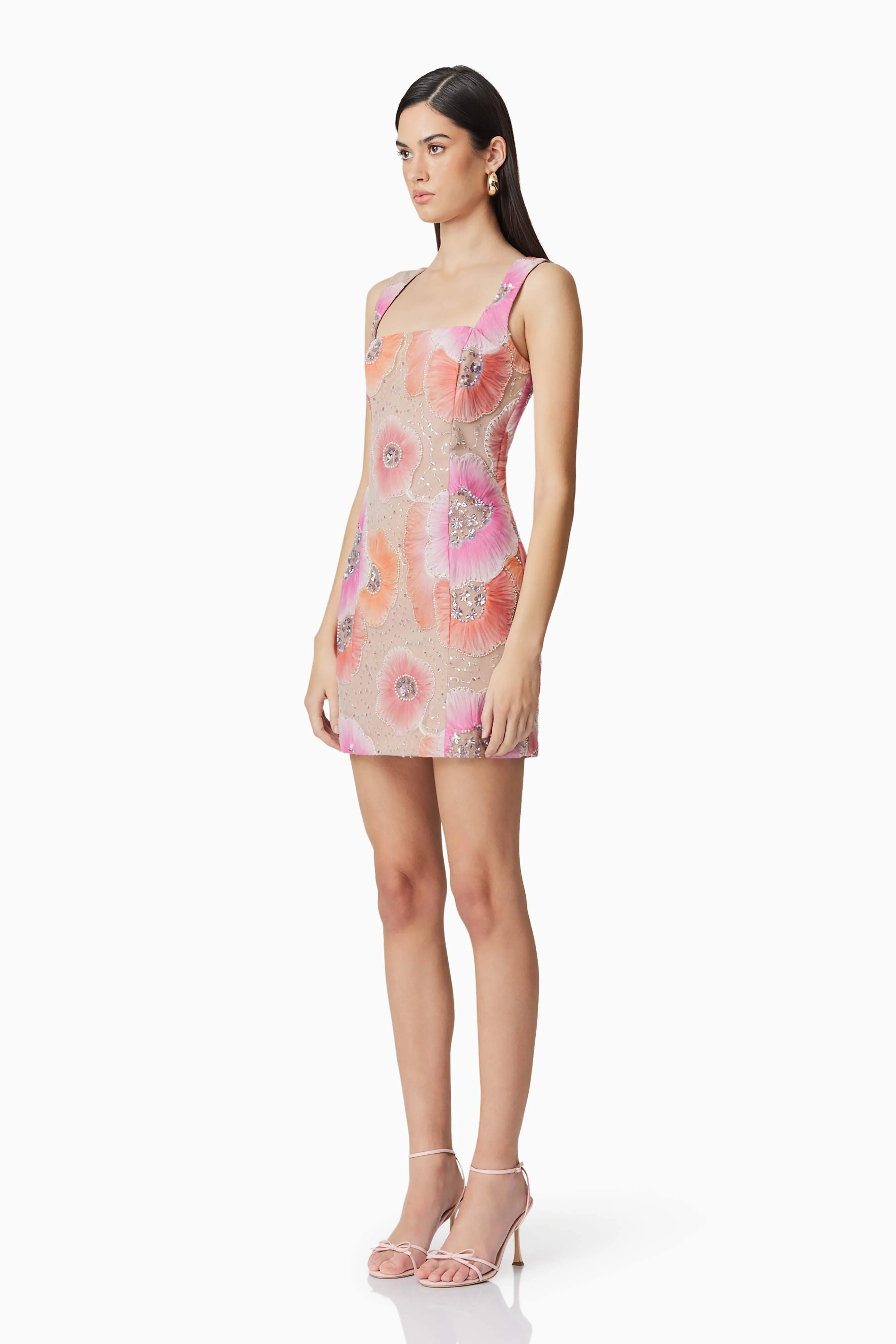 Brittany Floral Mini Dress in Pink - Image 4