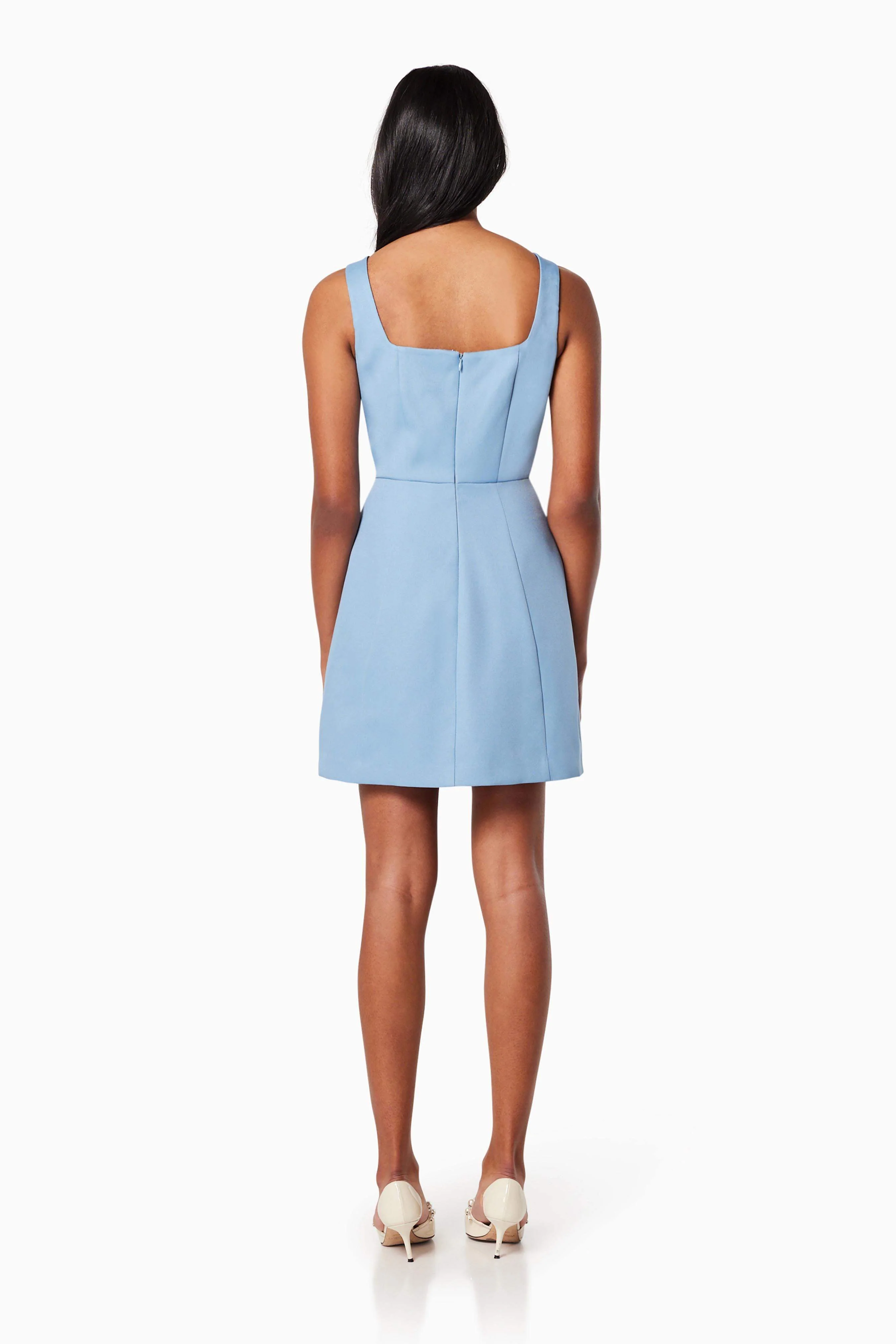 Bruges 3D Floral Mini Dress In Blue - Image 5