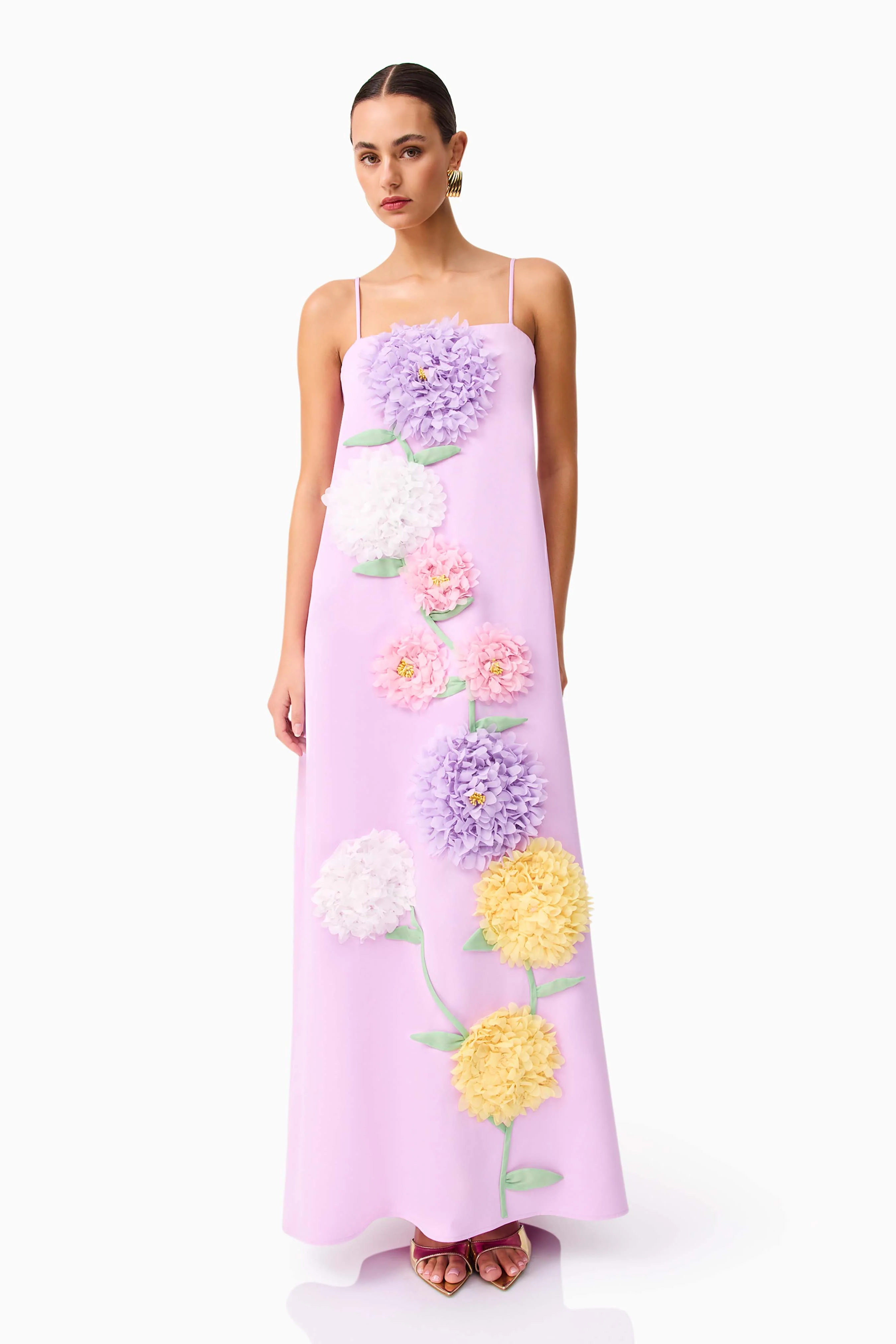 Buttercup Embroidered Maxi Dress in Purple - Image 6