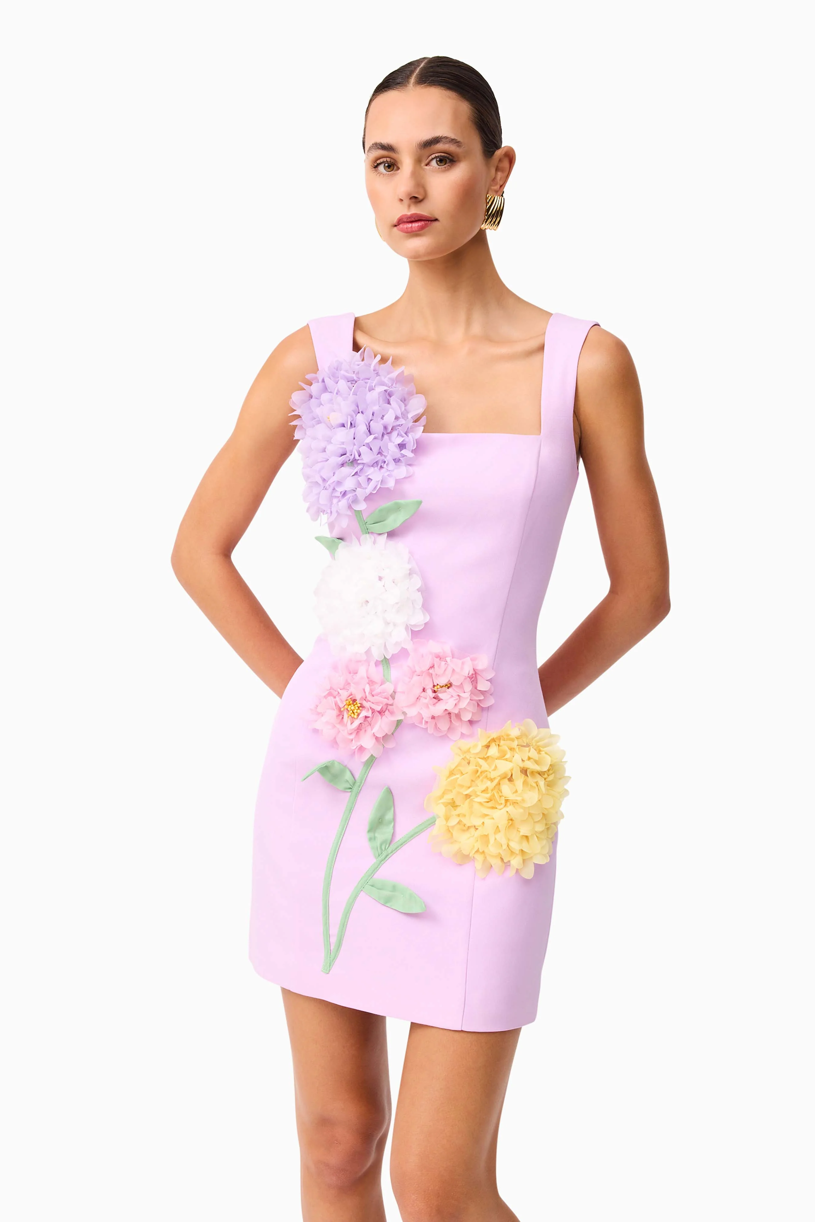 Buttercup Embroidered Party Mini Dress in Purple - Image 2