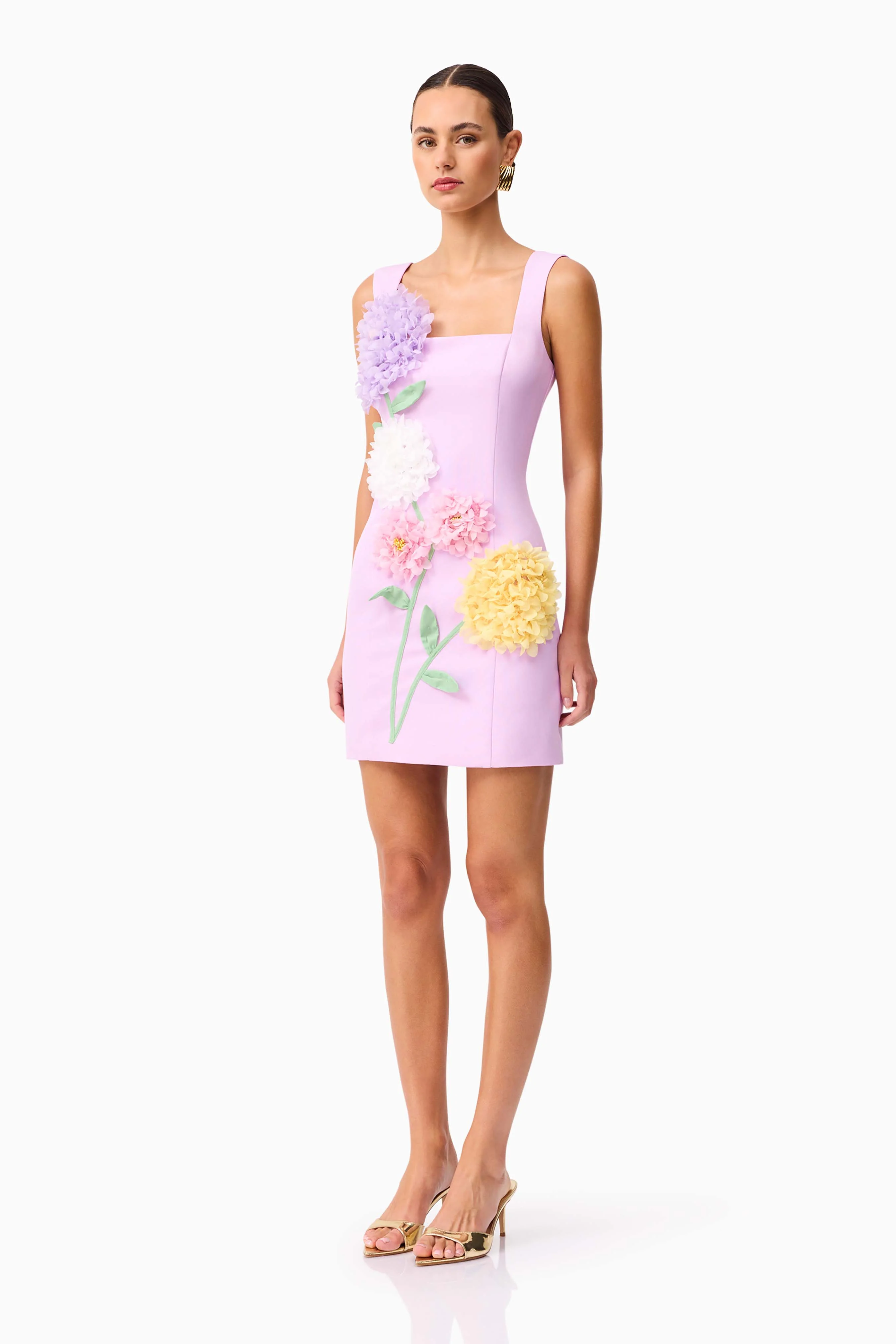 Buttercup Embroidered Party Mini Dress in Purple - Image 3