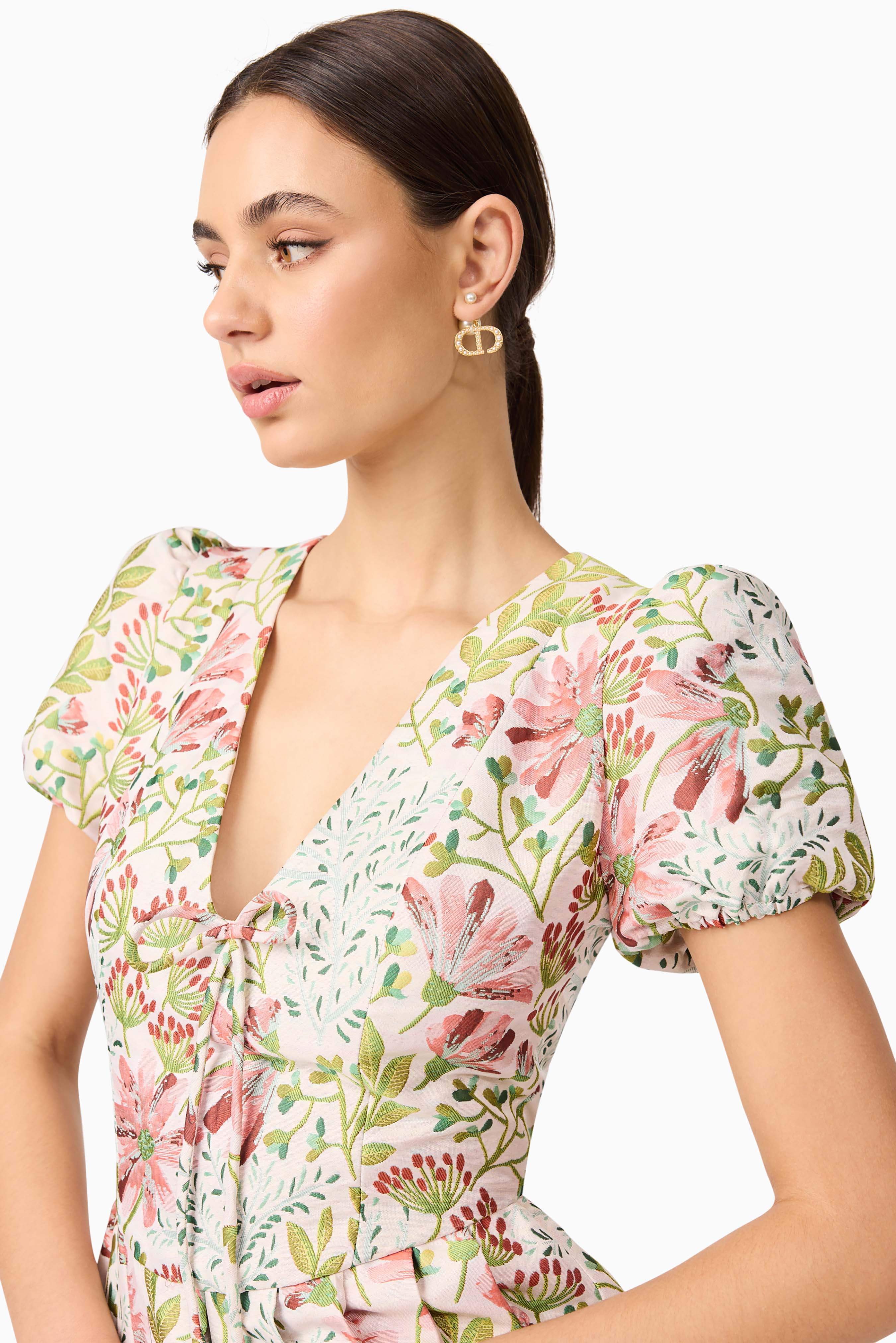Calaantha Puff Sleeve Mini Dress in Floral - Image 7