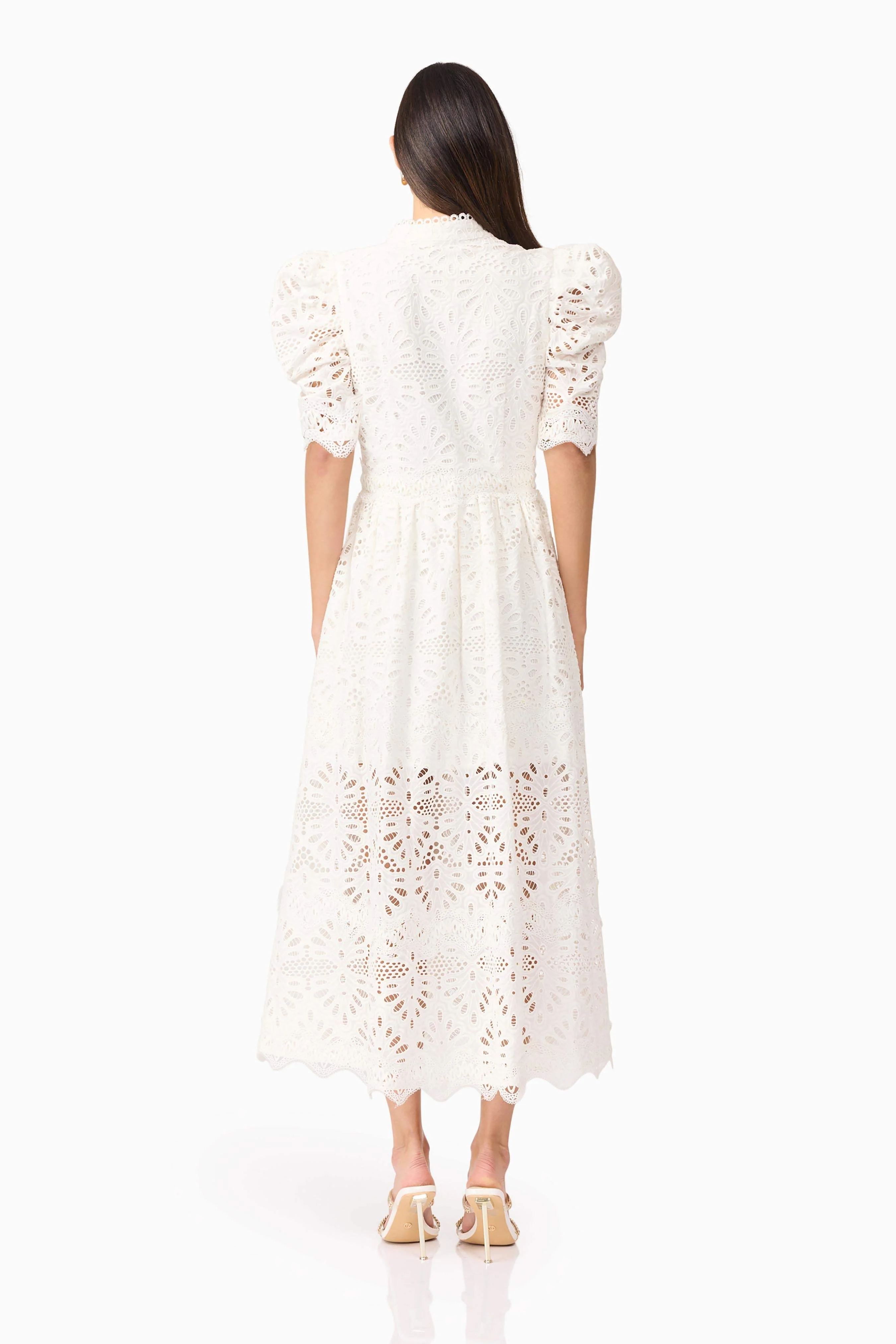 Carli Midi Shirt Dress in White - Image 5