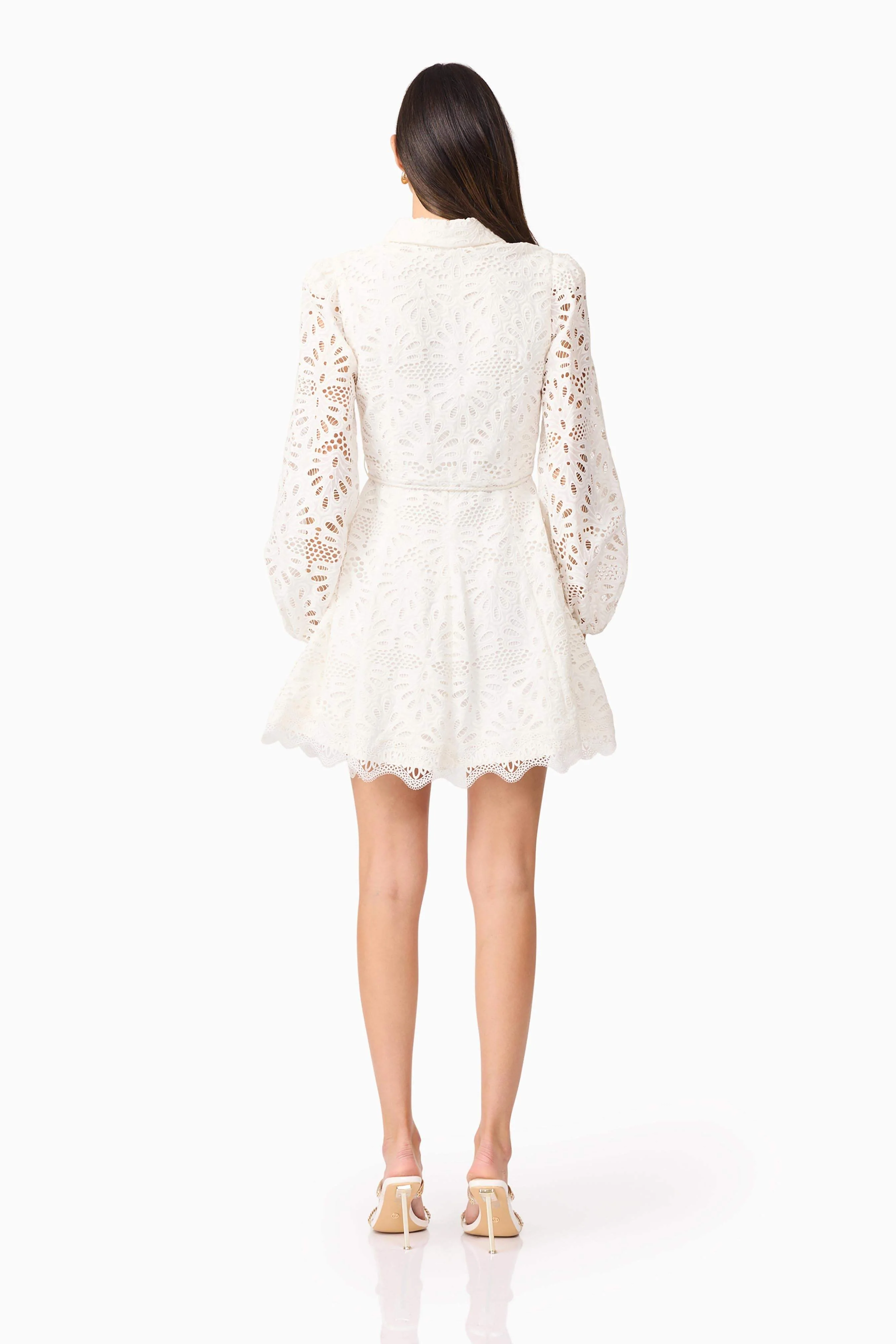 Carli Mini Shirt Dress in White - Image 5