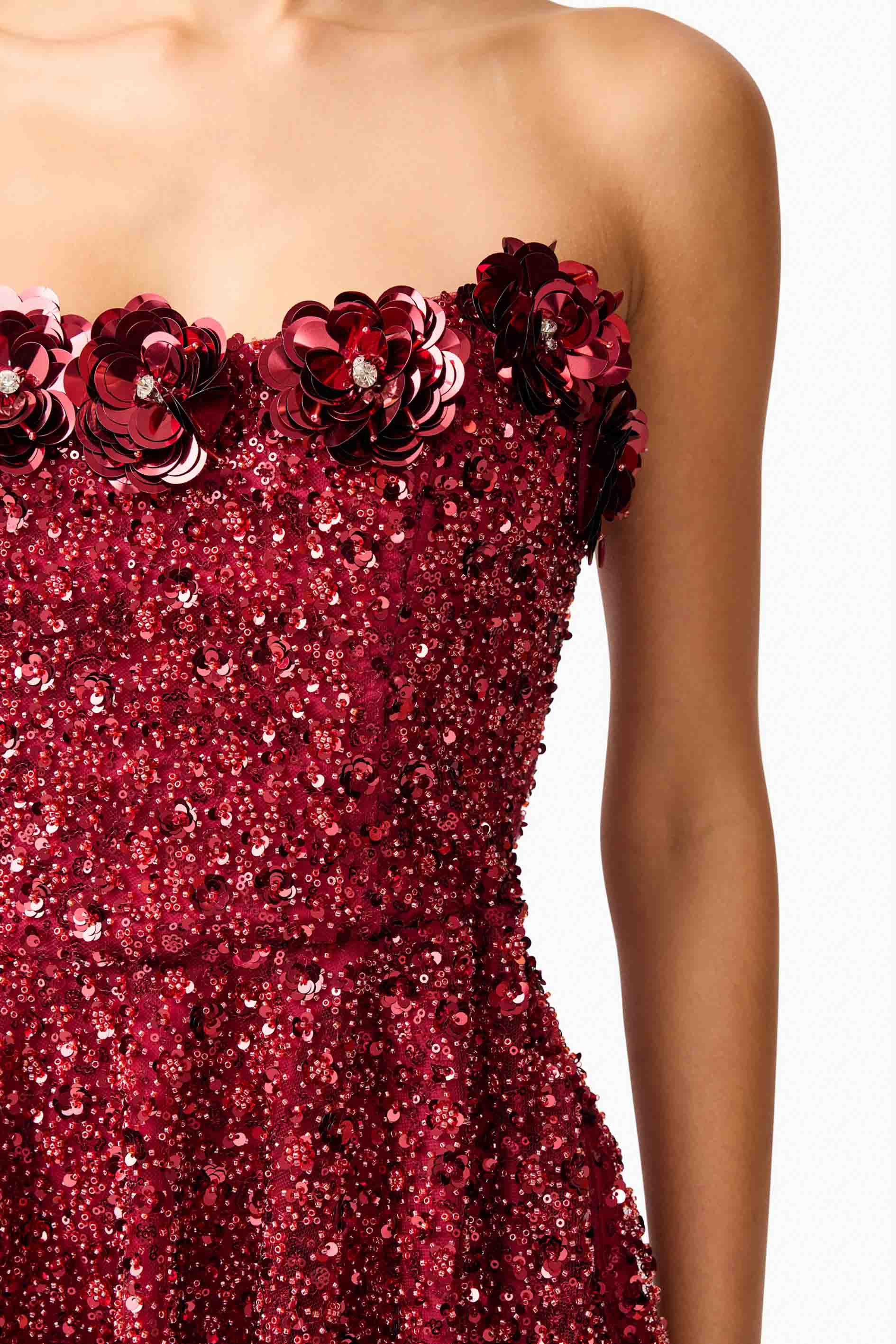 Carmen A-Line Mini Dress in Red - Image 6