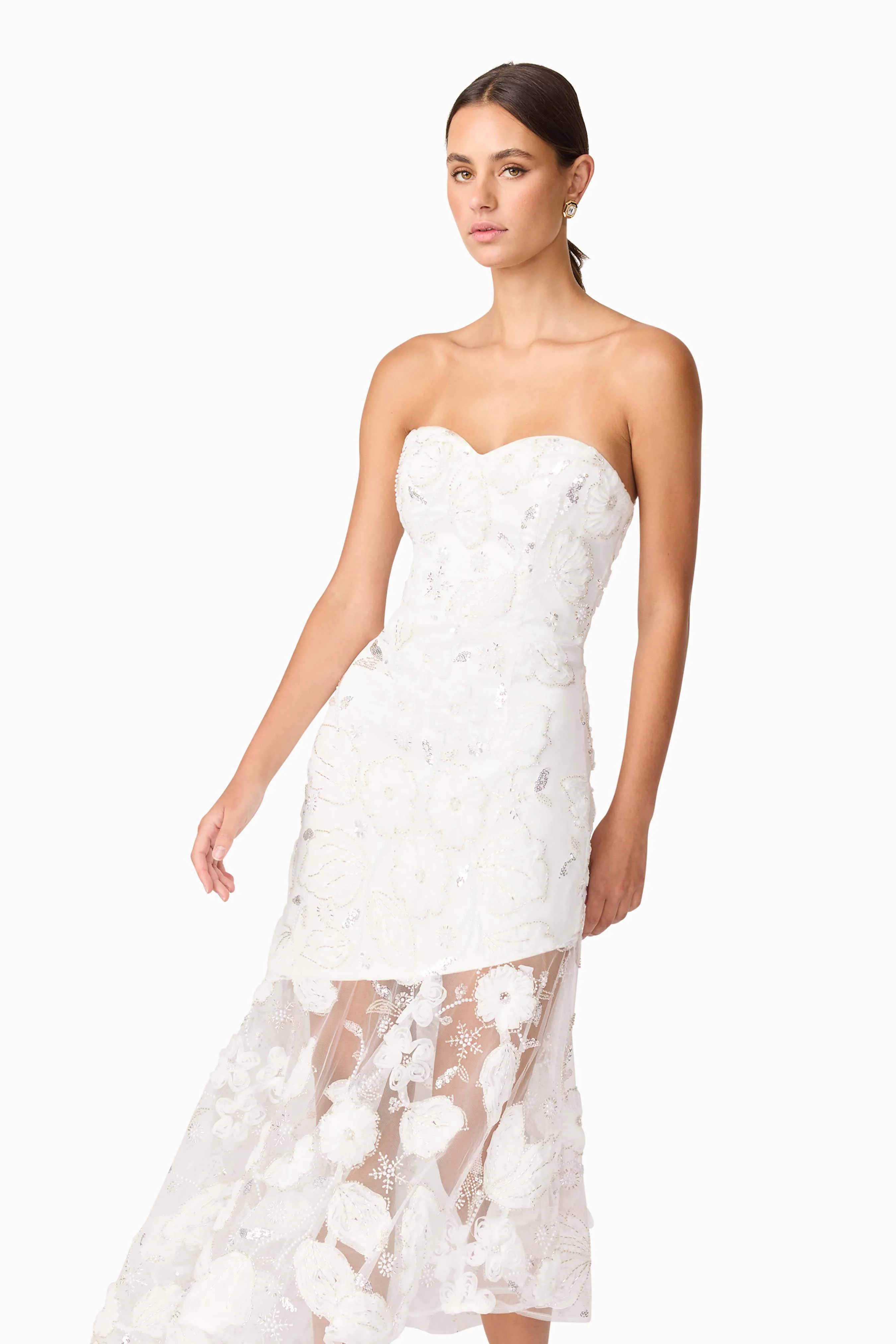 Carol Strapless Gown in White - Image 3