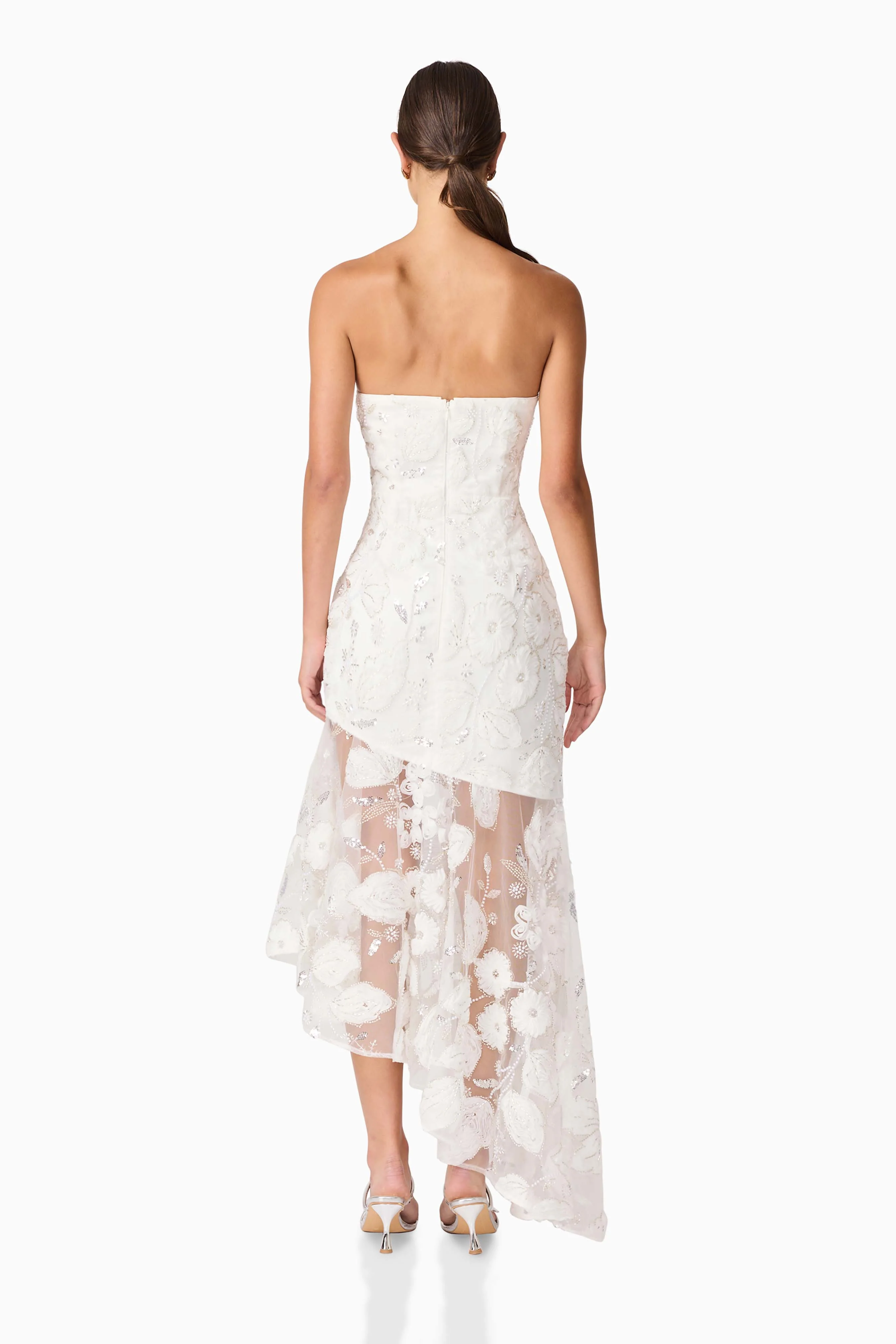 Carol Strapless Gown in White - Image 6