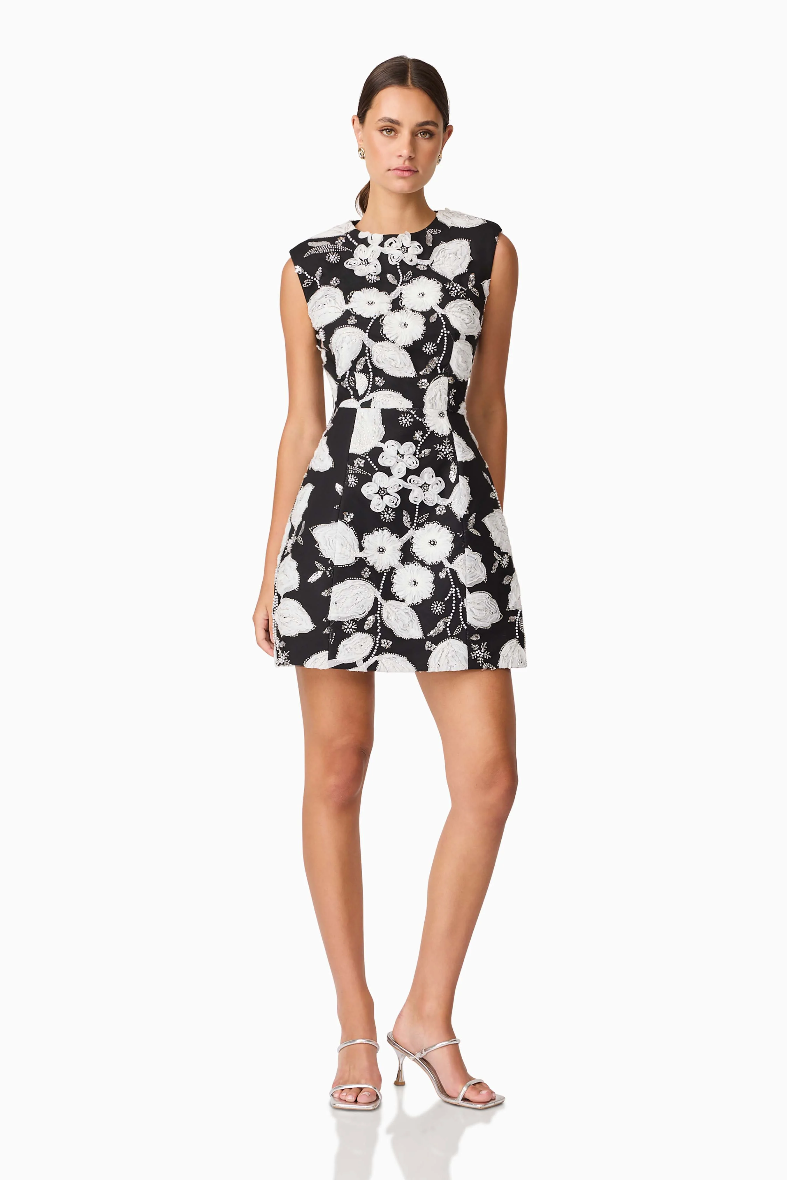 Carol Tulip Mini Dress in Black & White - Image 5