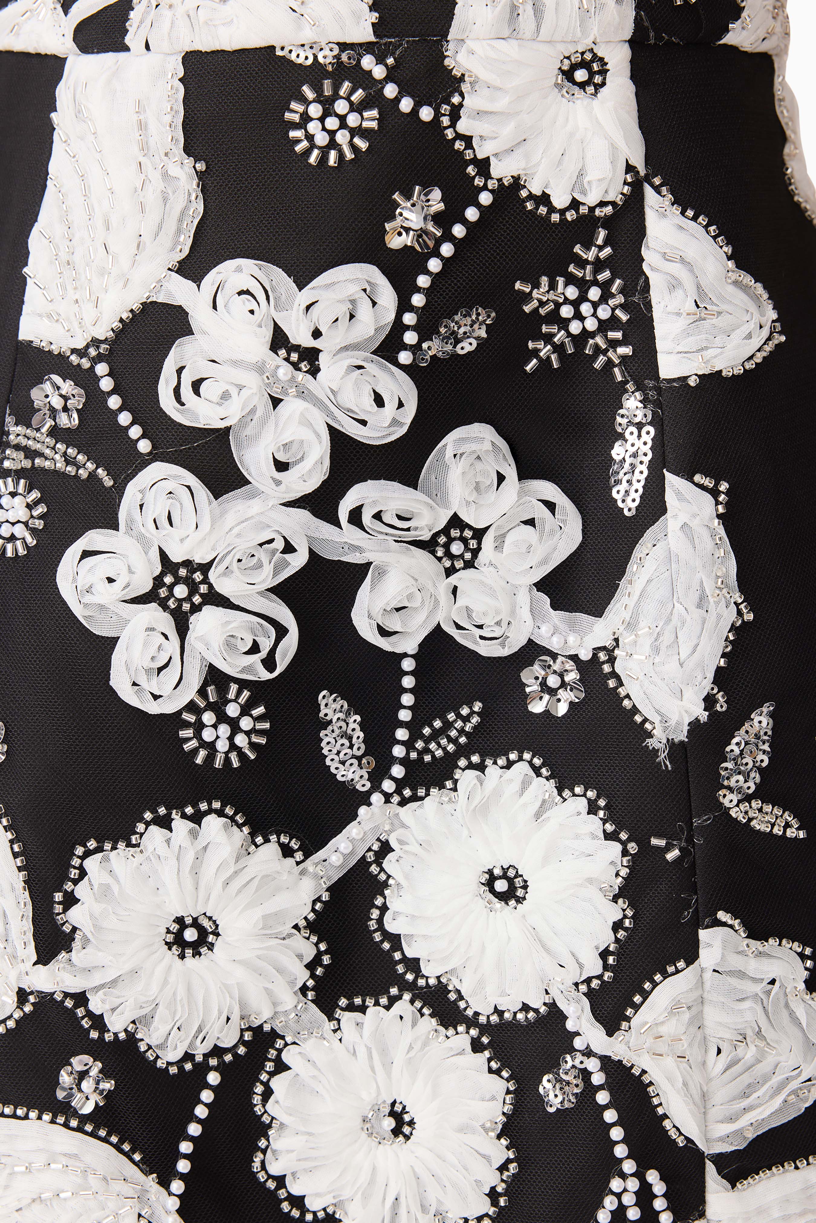 Carol Tulip Mini Dress in Black & White - Image 8