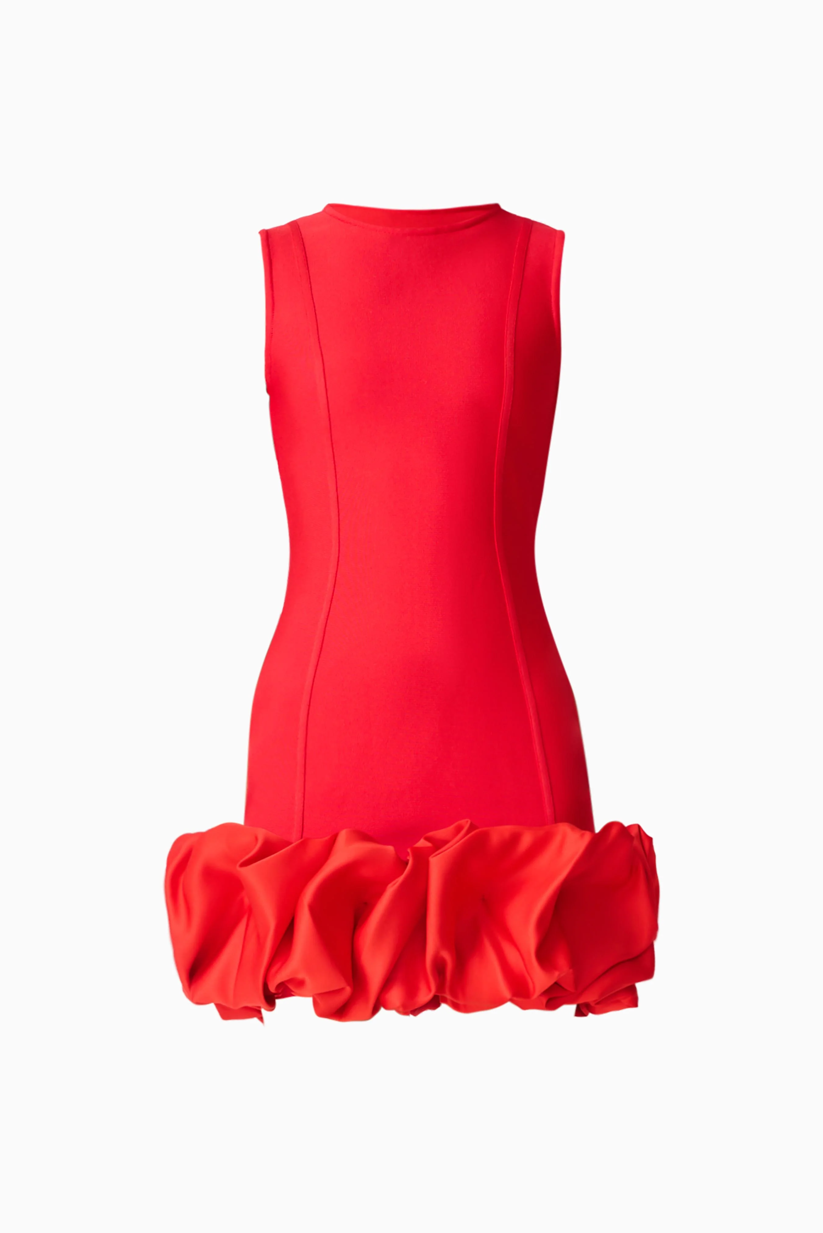 Celia Bubble Mini Dress in Red - Image 7