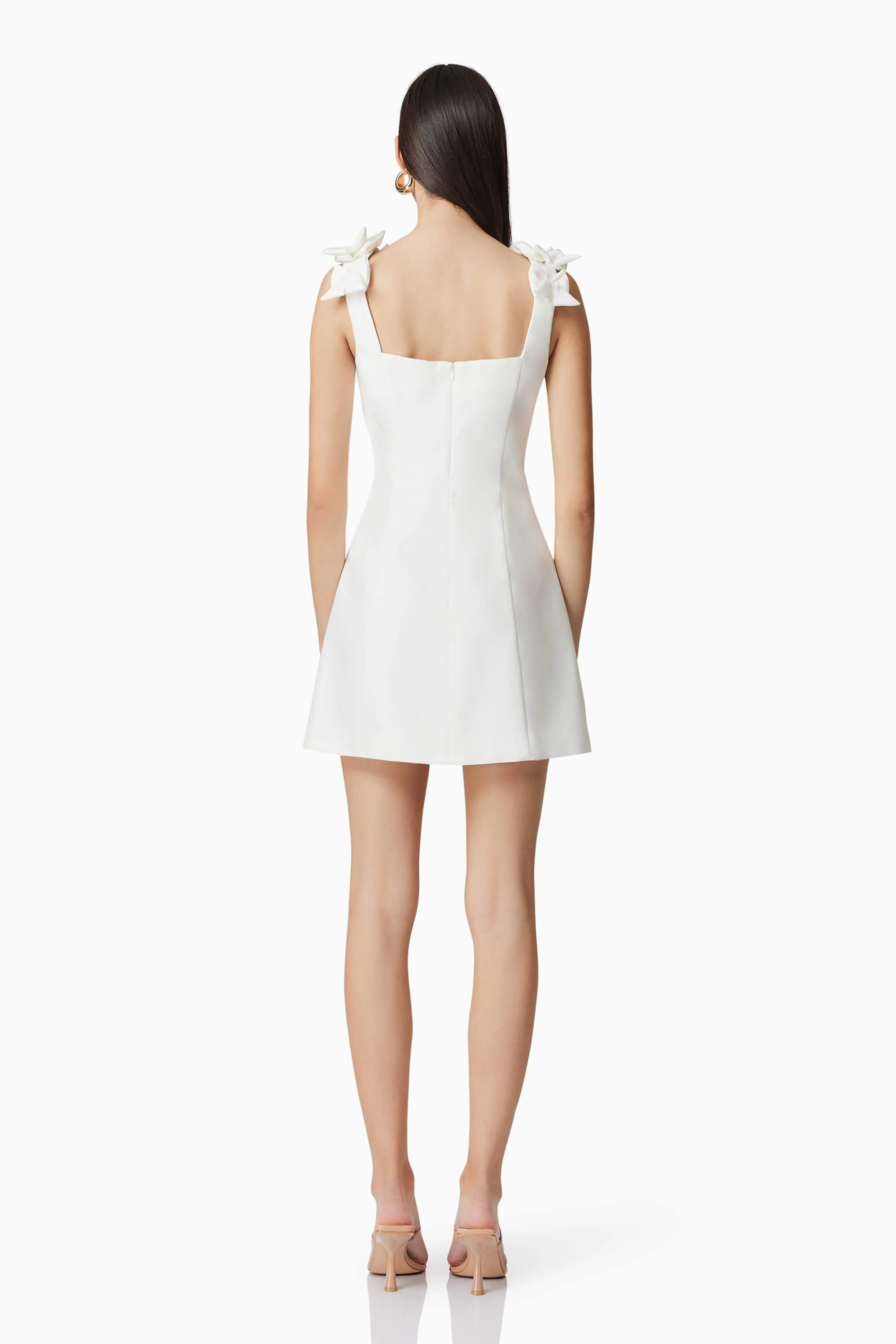 Celia Mini Dress in White - Image 5