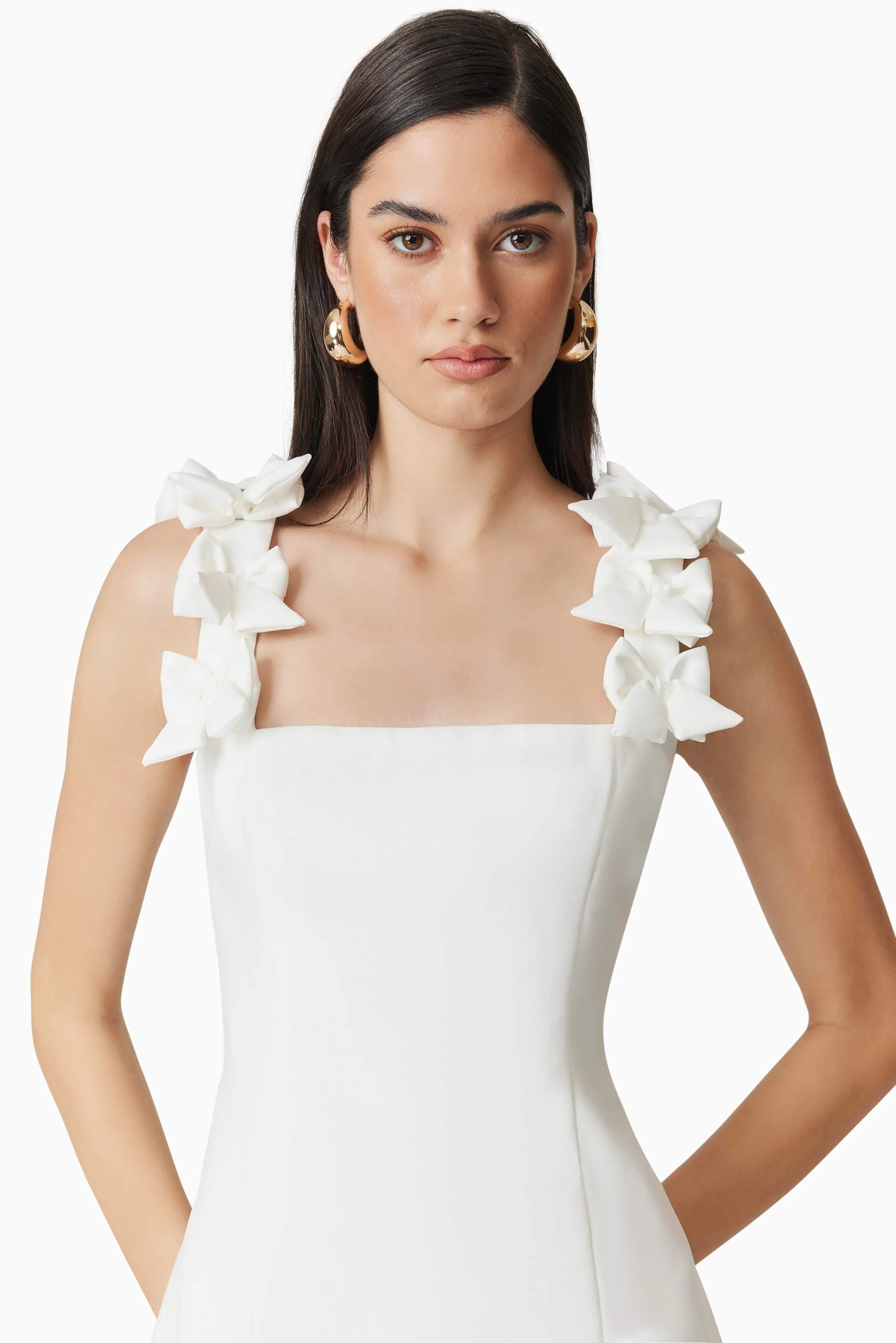 Celia Mini Dress in White - Image 6