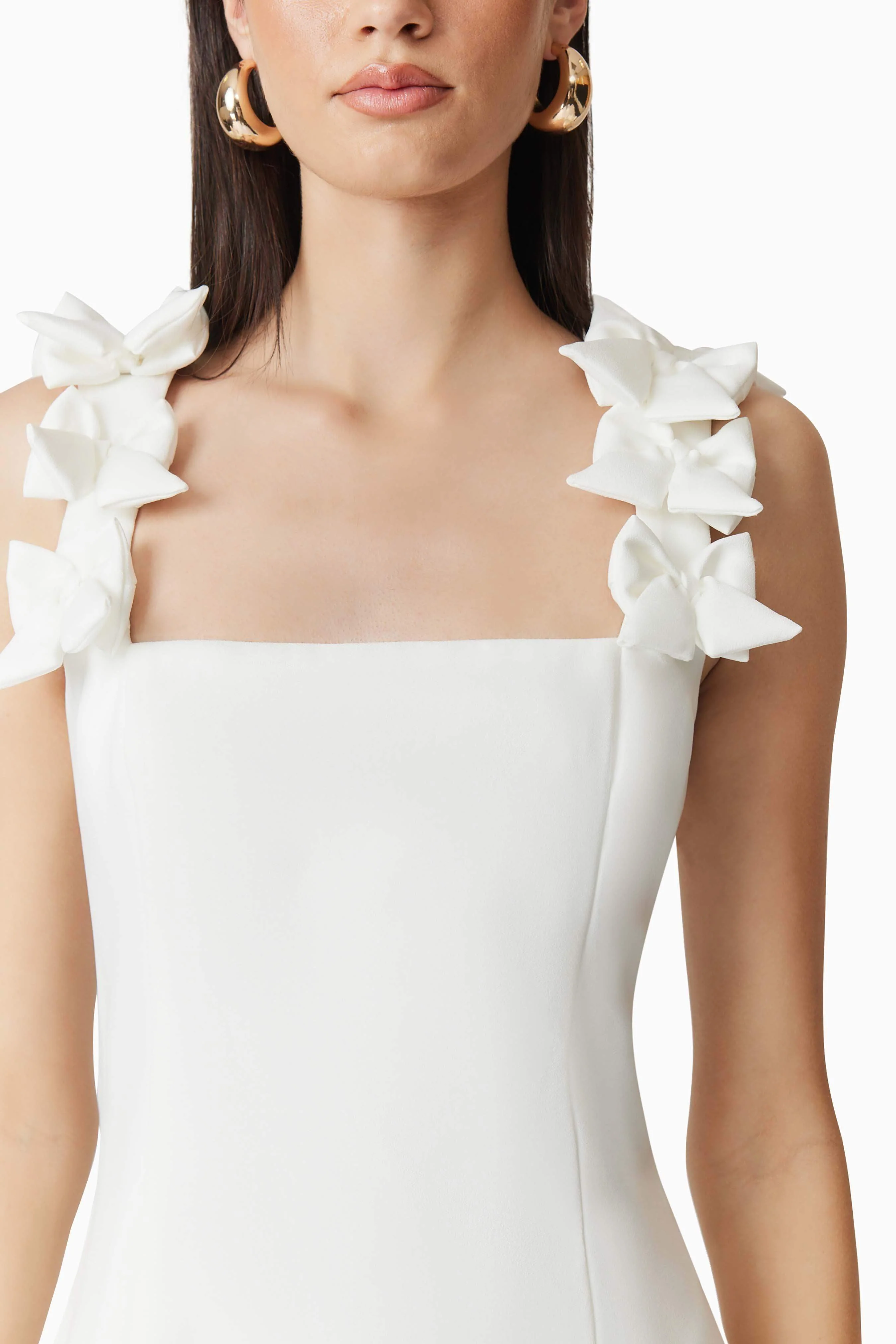 Celia Mini Dress in White - Image 7