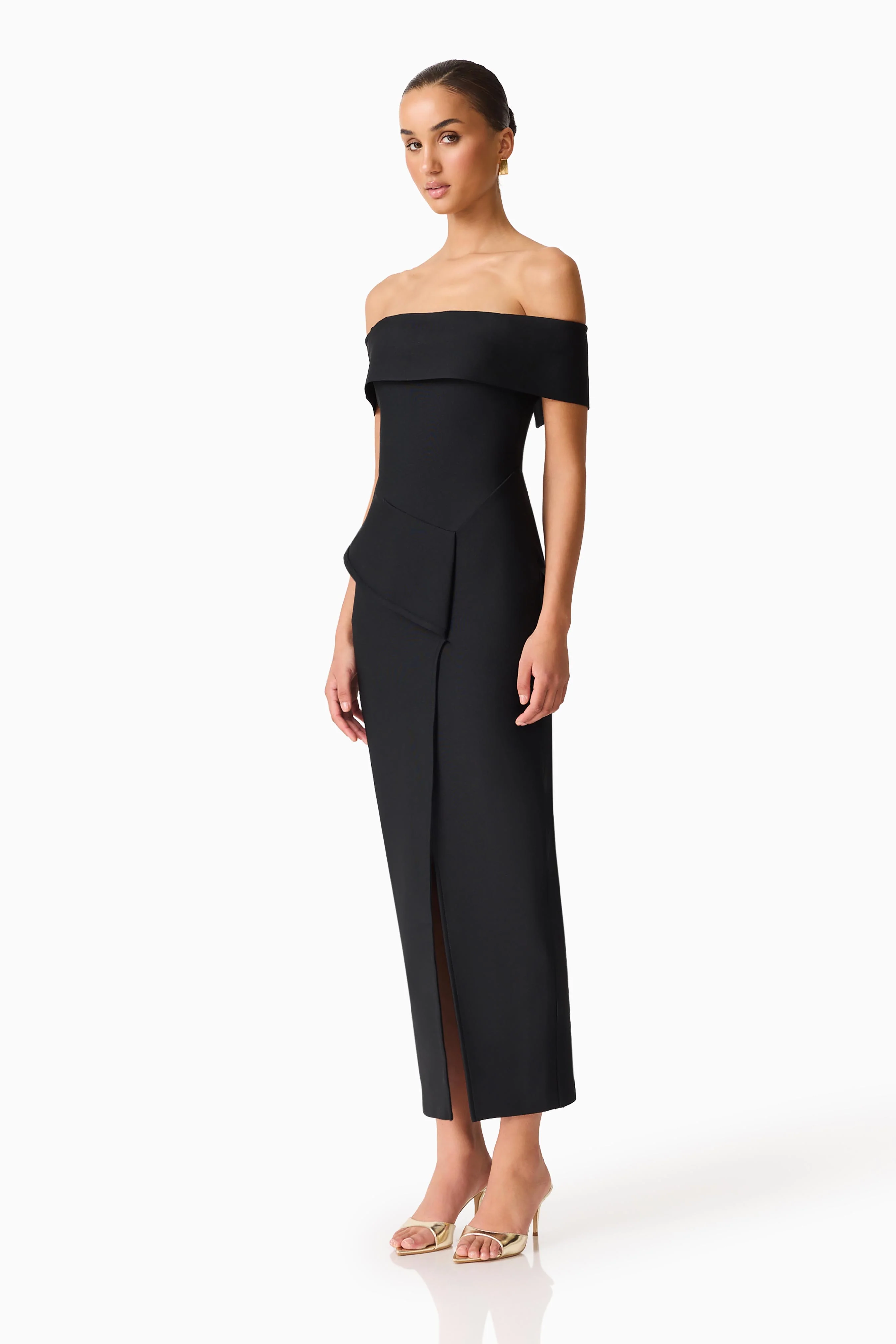 Celia Off The Shoulder Gown in Black - Image 2