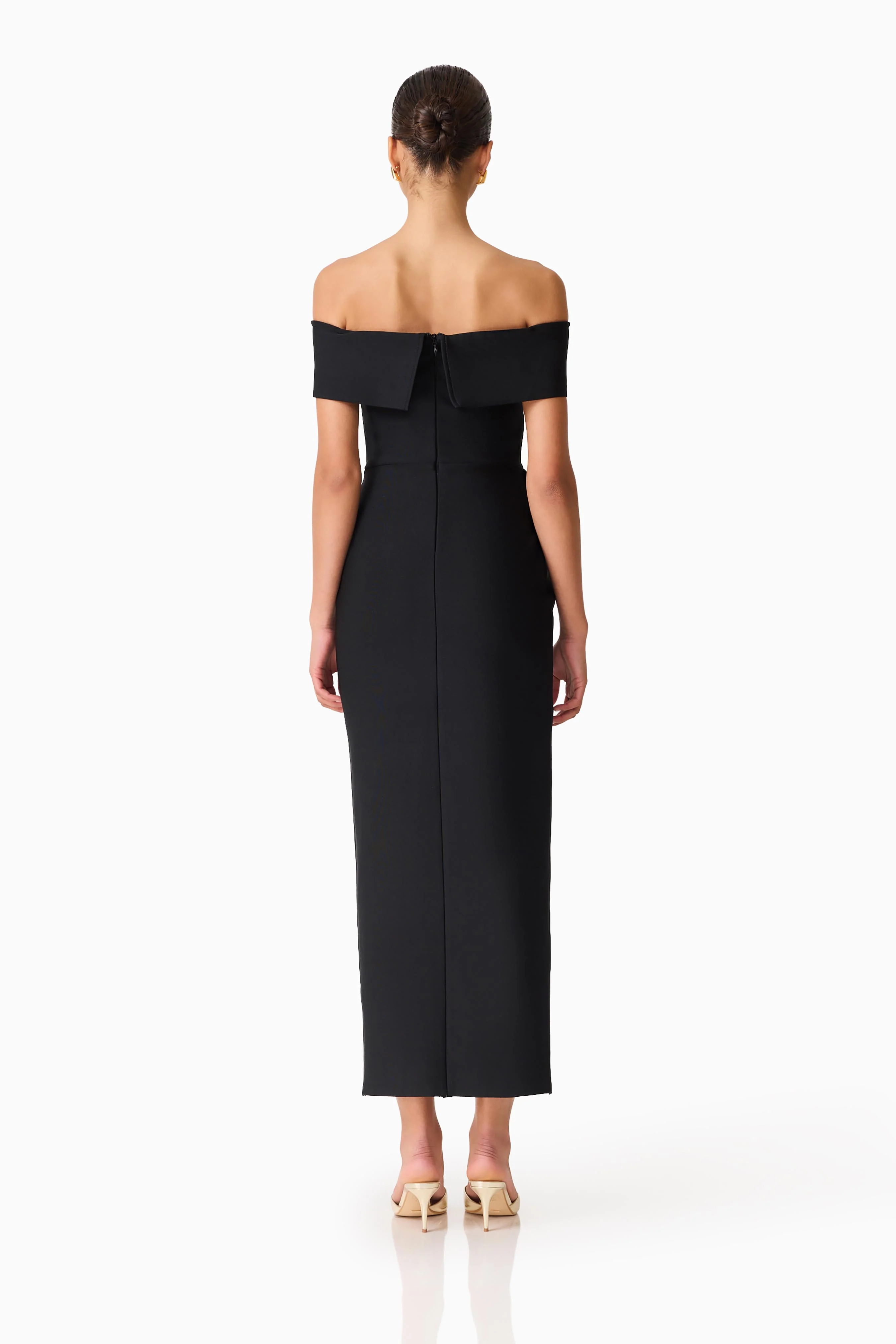 Celia Off The Shoulder Gown in Black - Image 4