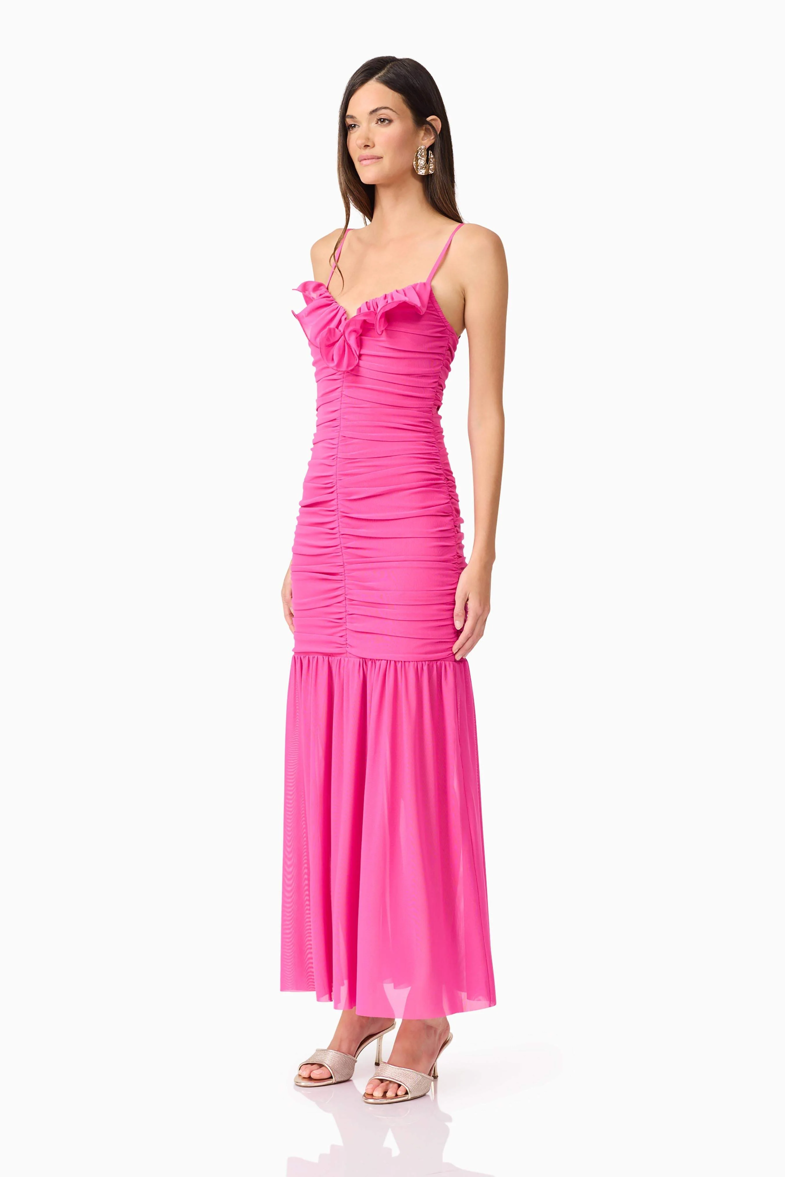 Celina Sweetheart Maxi Dress in Pink - Image 4