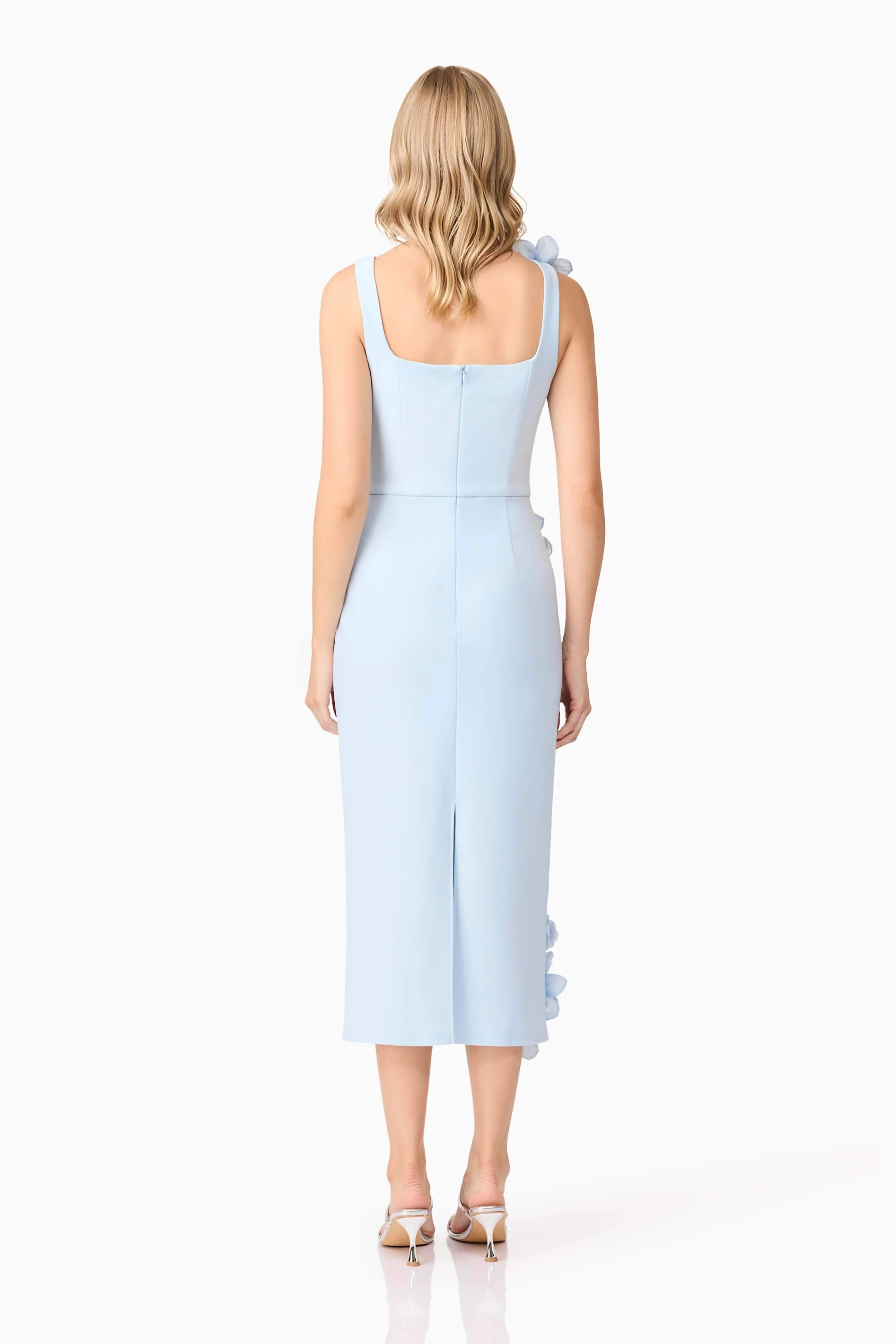 Chantelle 3D Midi Dress In Blue - Image 5