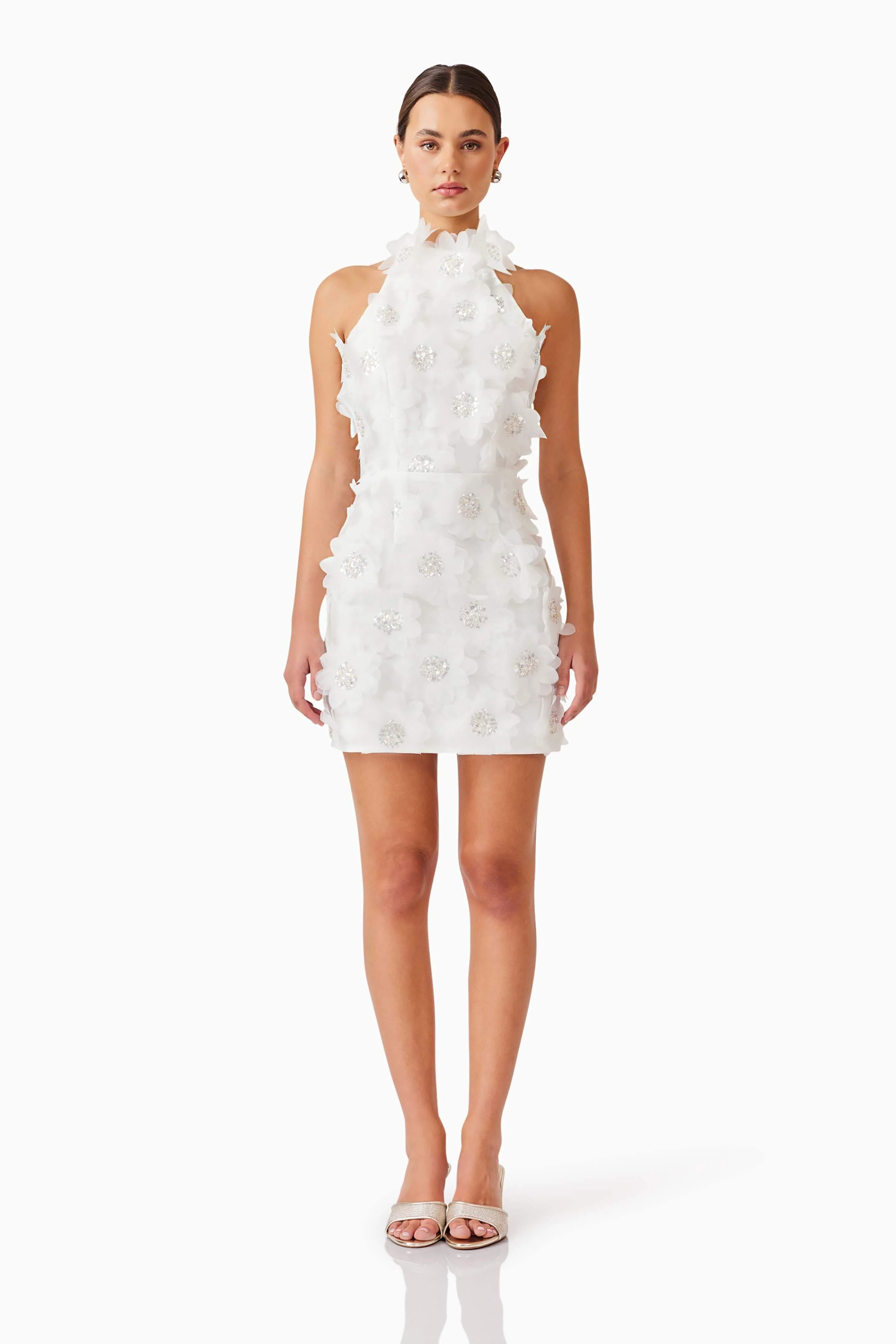 Cherry Blossom Mini Dress in White