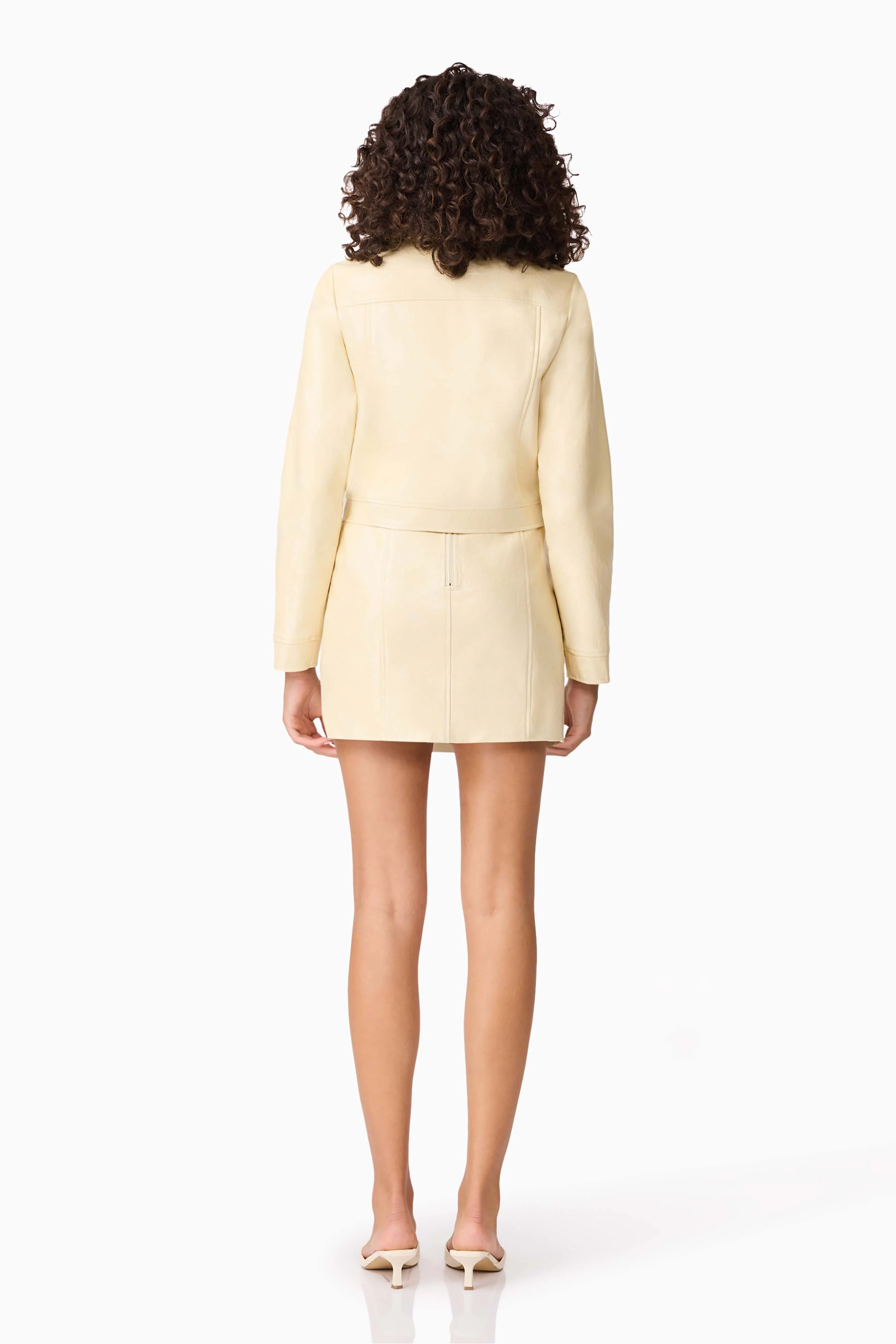 CURAAE Airlie Jacket & Mini Skirt Set in Yellow - Image 4