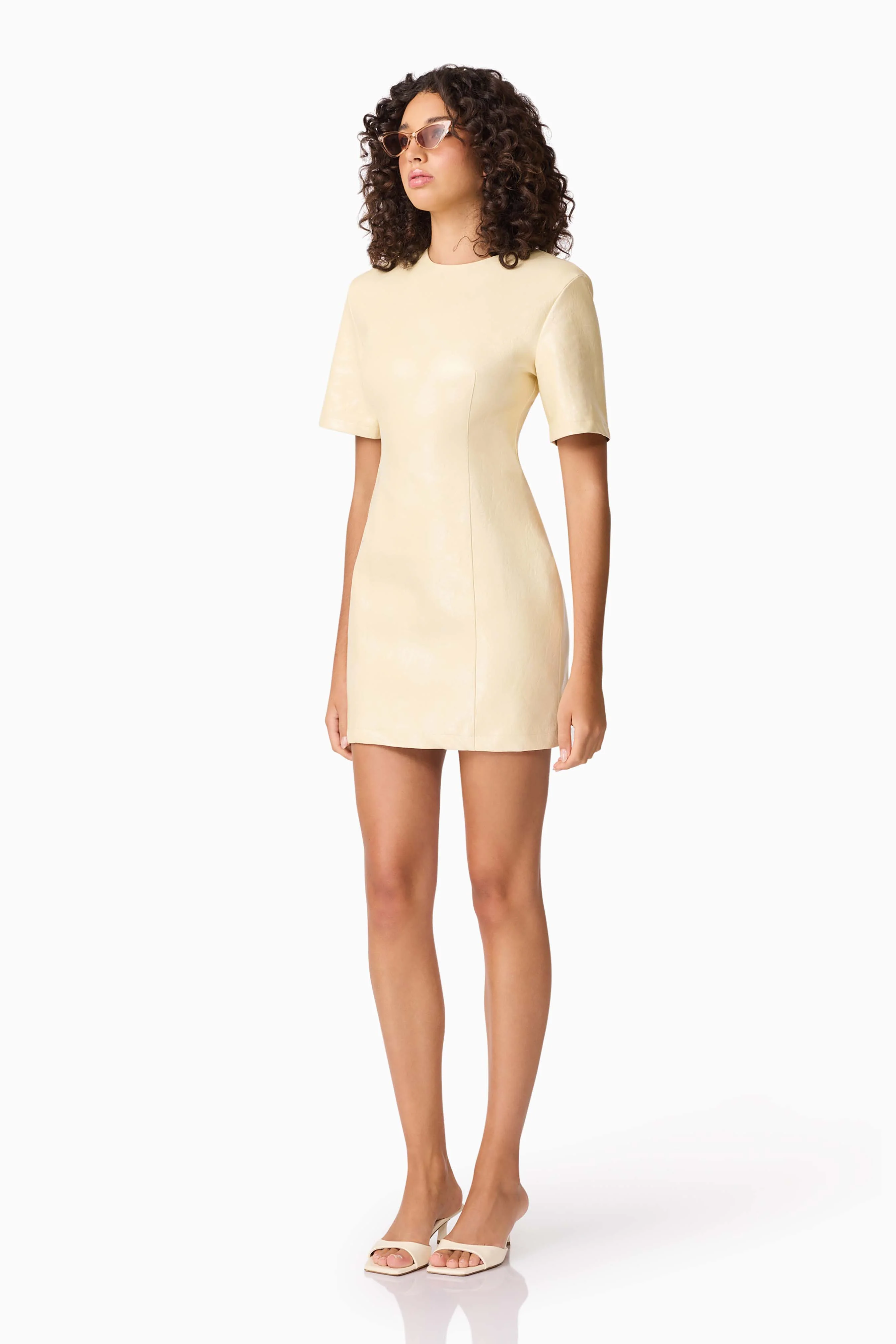 CURAAE Airlie Short Sleeve Mini Dress in Yellow - Image 3