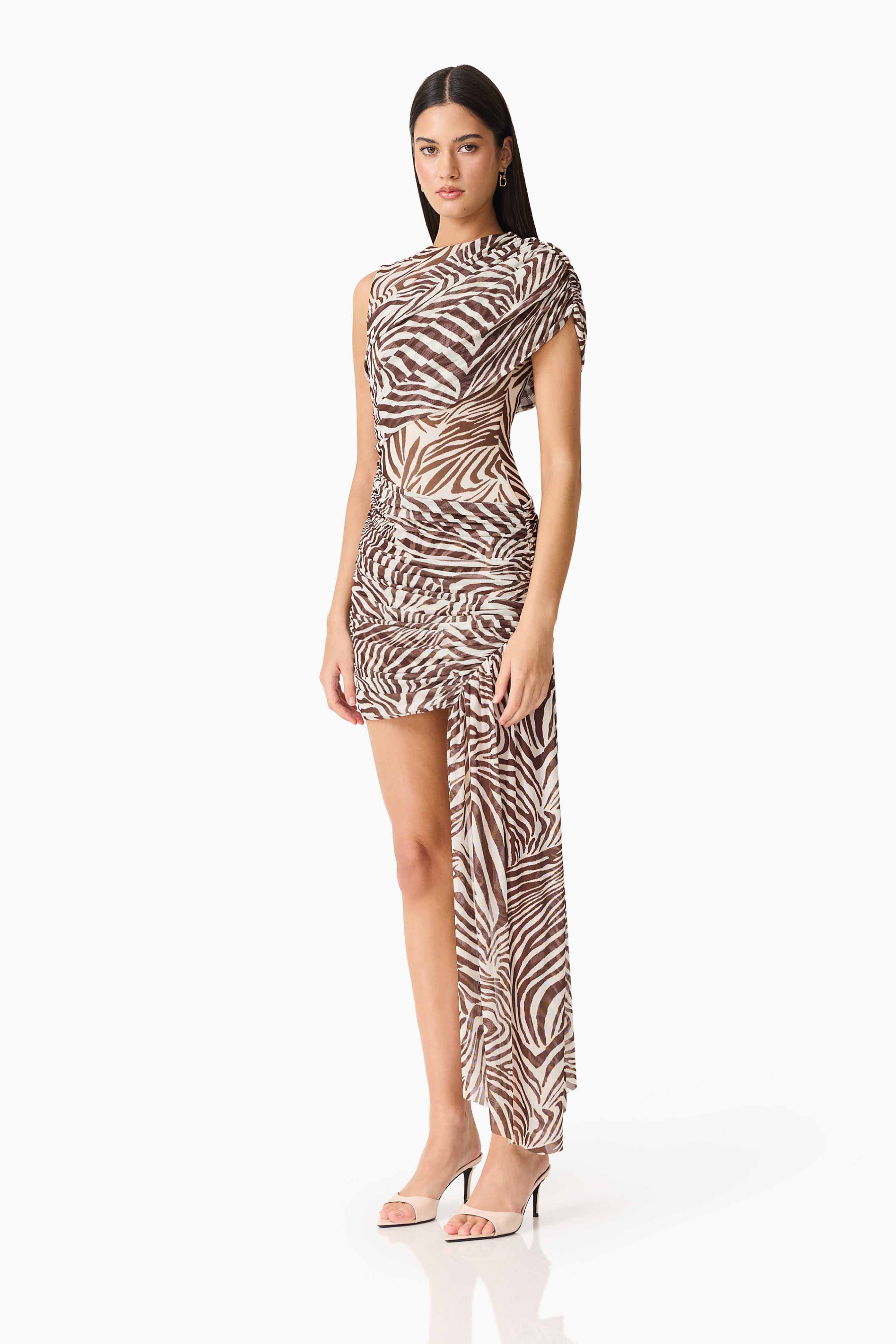 CURAAE Arabelle Mini Dress in Zebra Print - Image 2