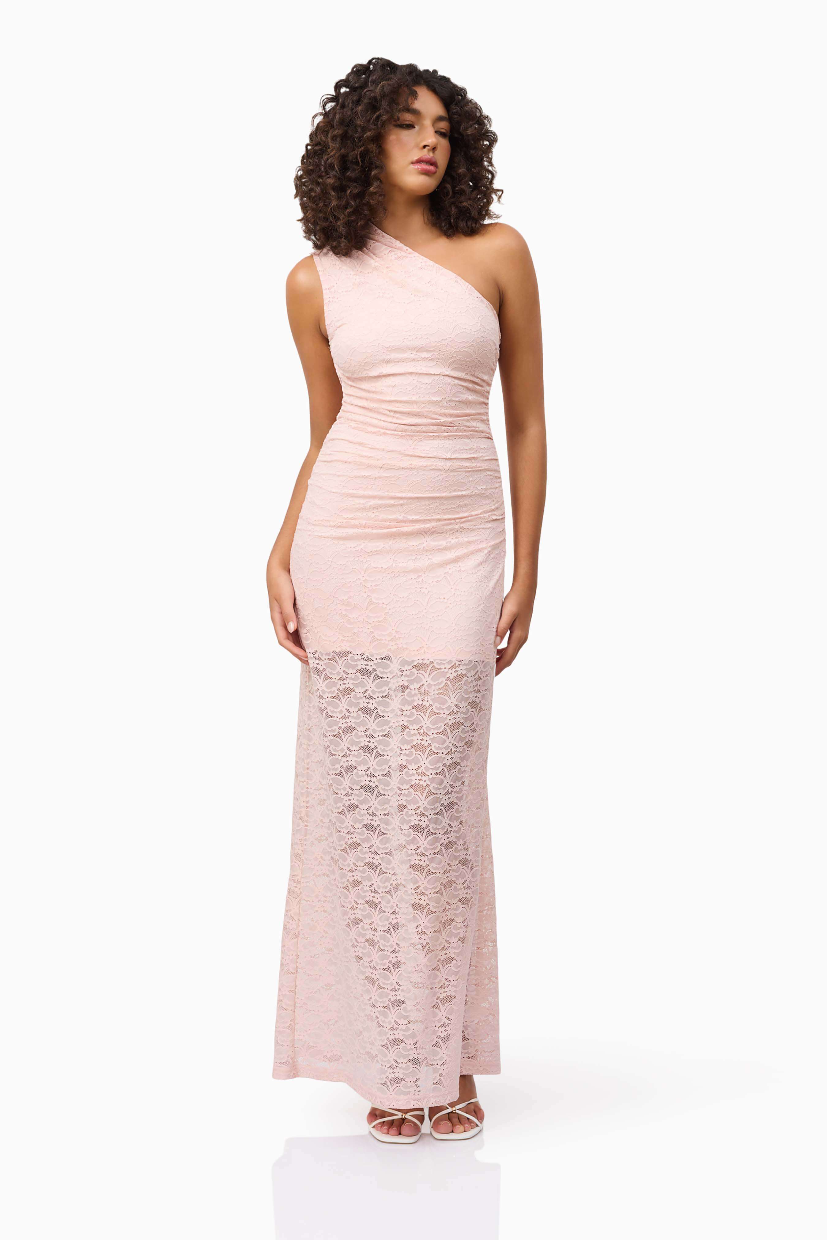 CURAAE Armelle Lace Maxi Dress in Pink - Image 2