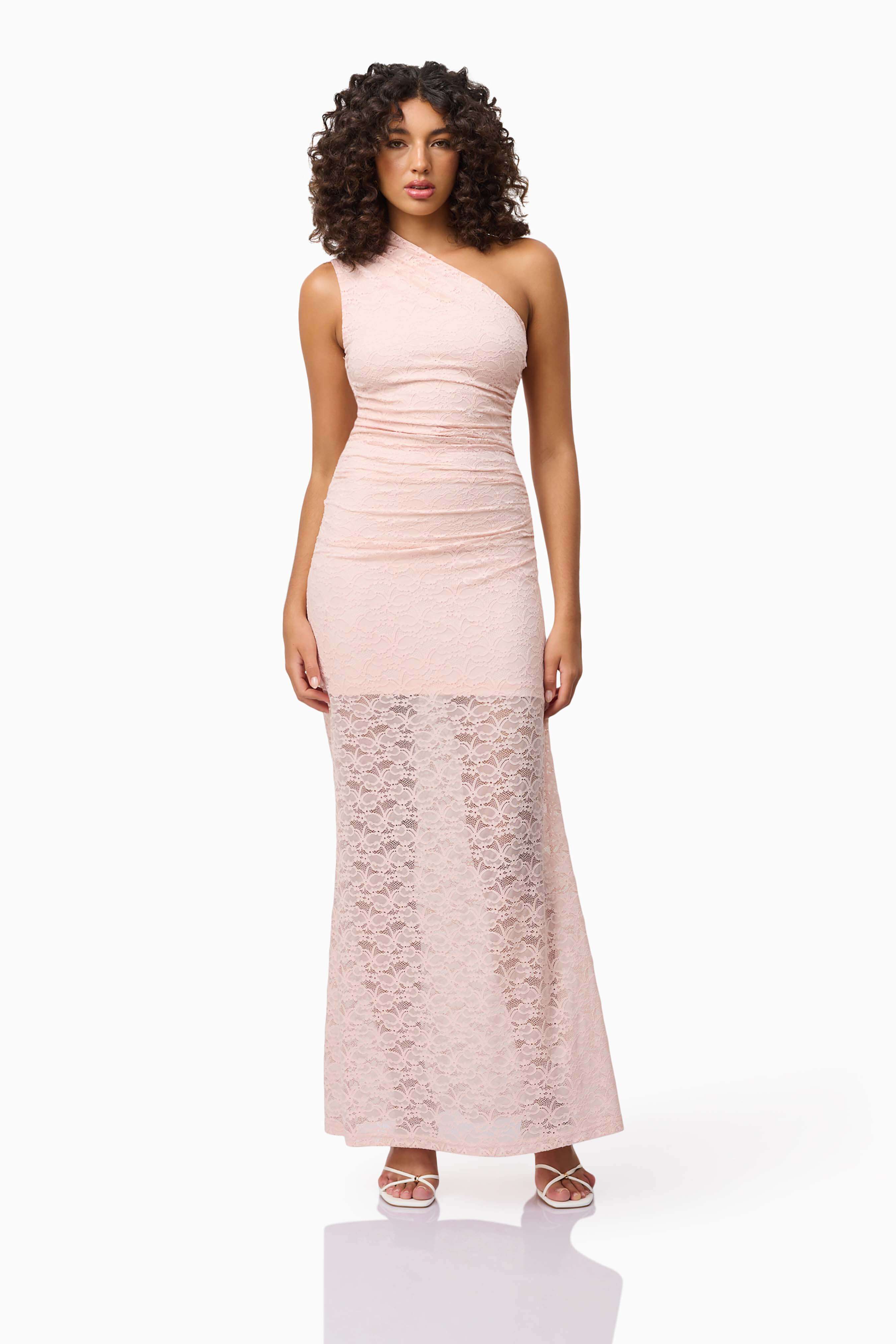 CURAAE Armelle Lace Maxi Dress in Pink - Image 5
