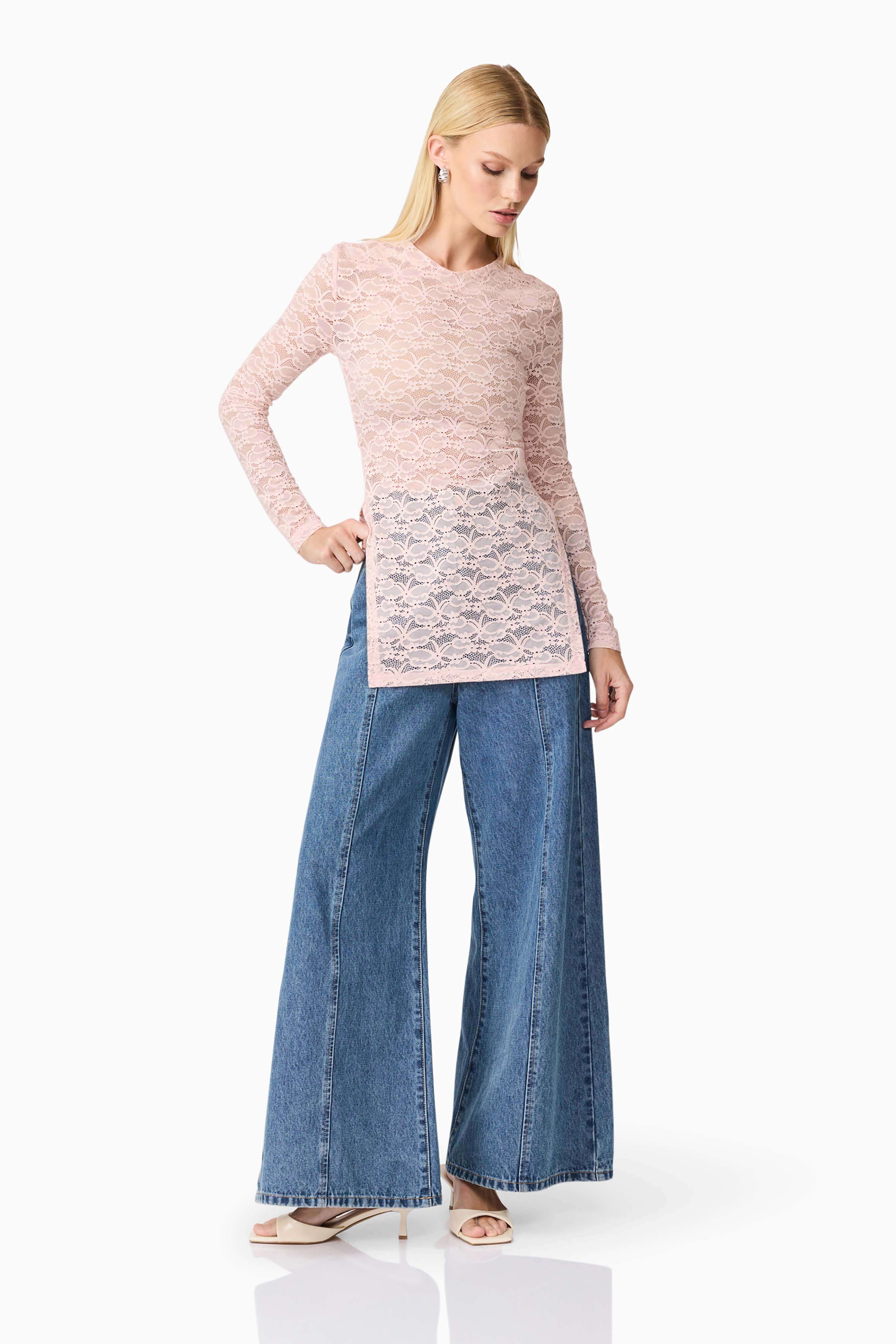 CURAAE Armelle Long Sleeve Top in Pink - Image 2