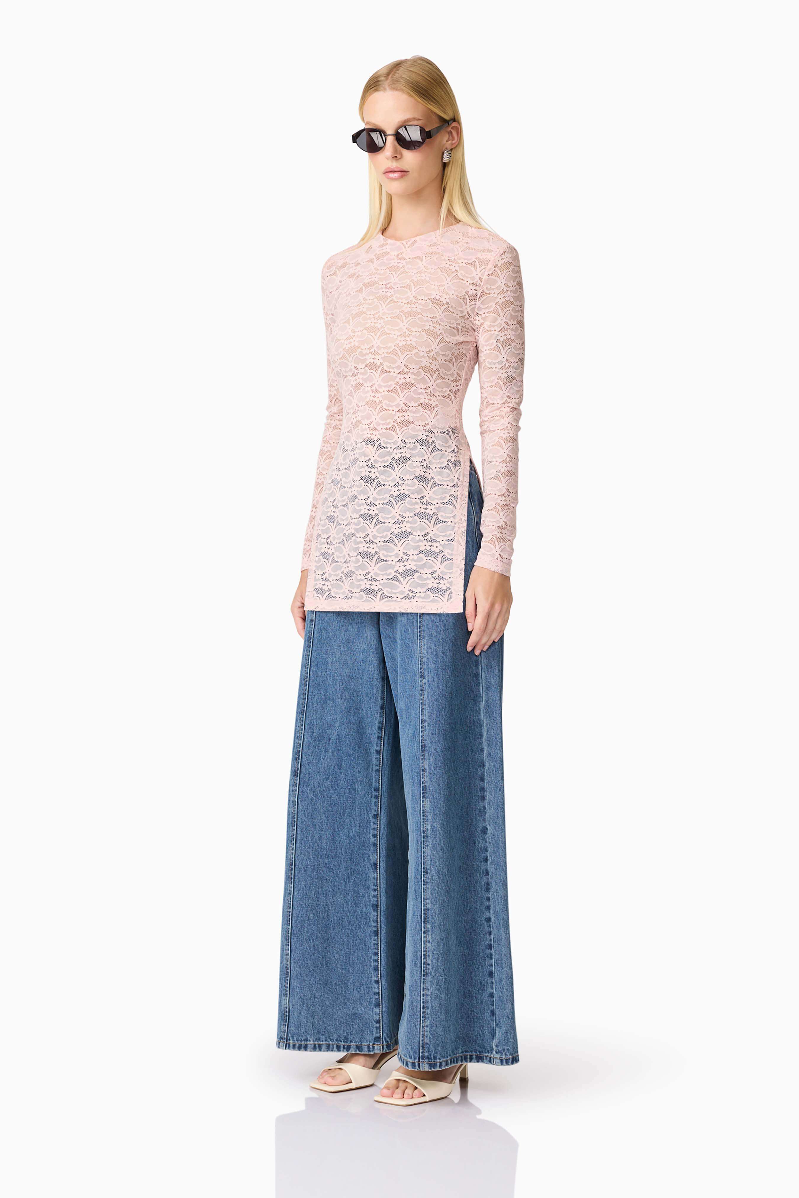 CURAAE Armelle Long Sleeve Top in Pink - Image 3