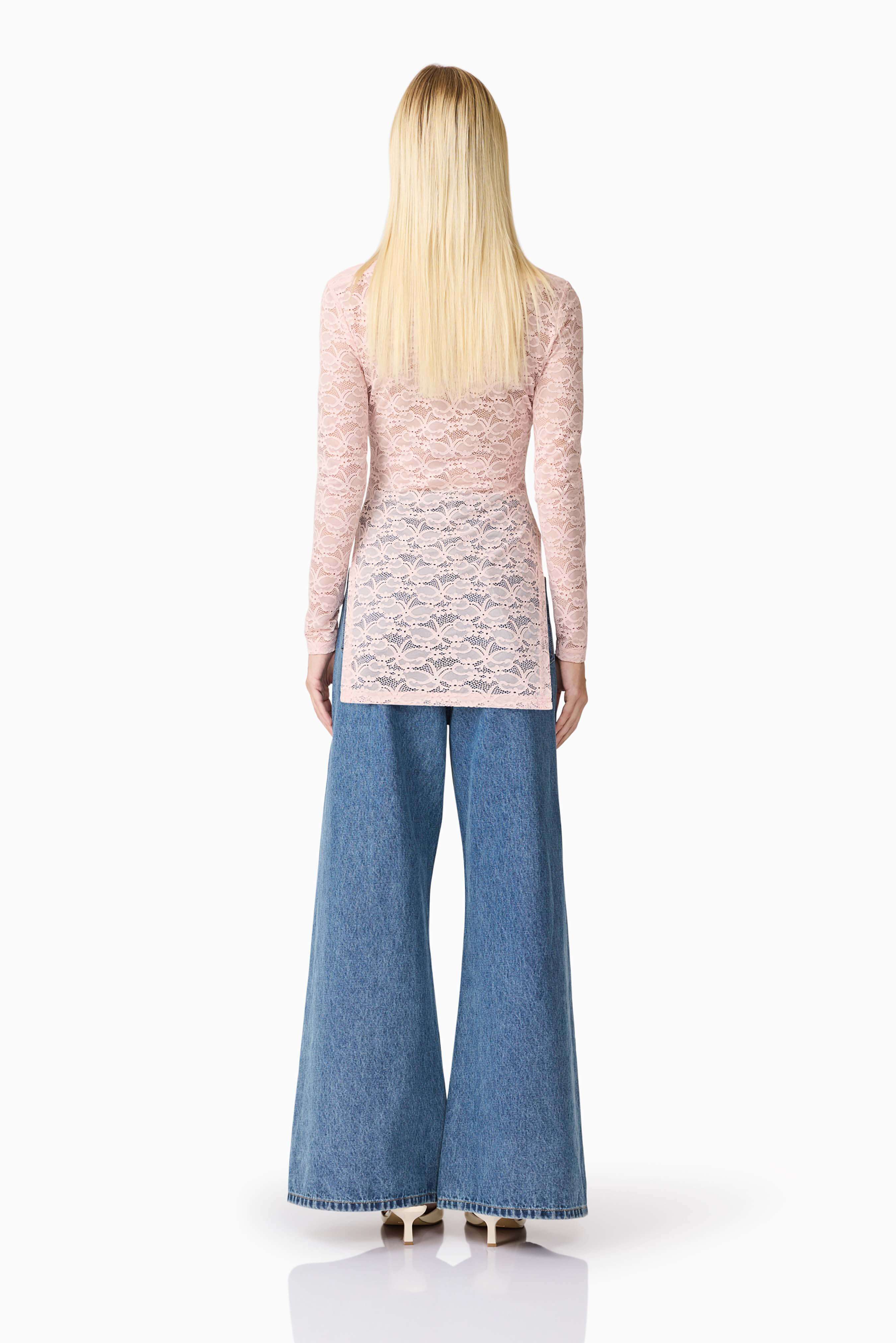 CURAAE Armelle Long Sleeve Top in Pink - Image 4