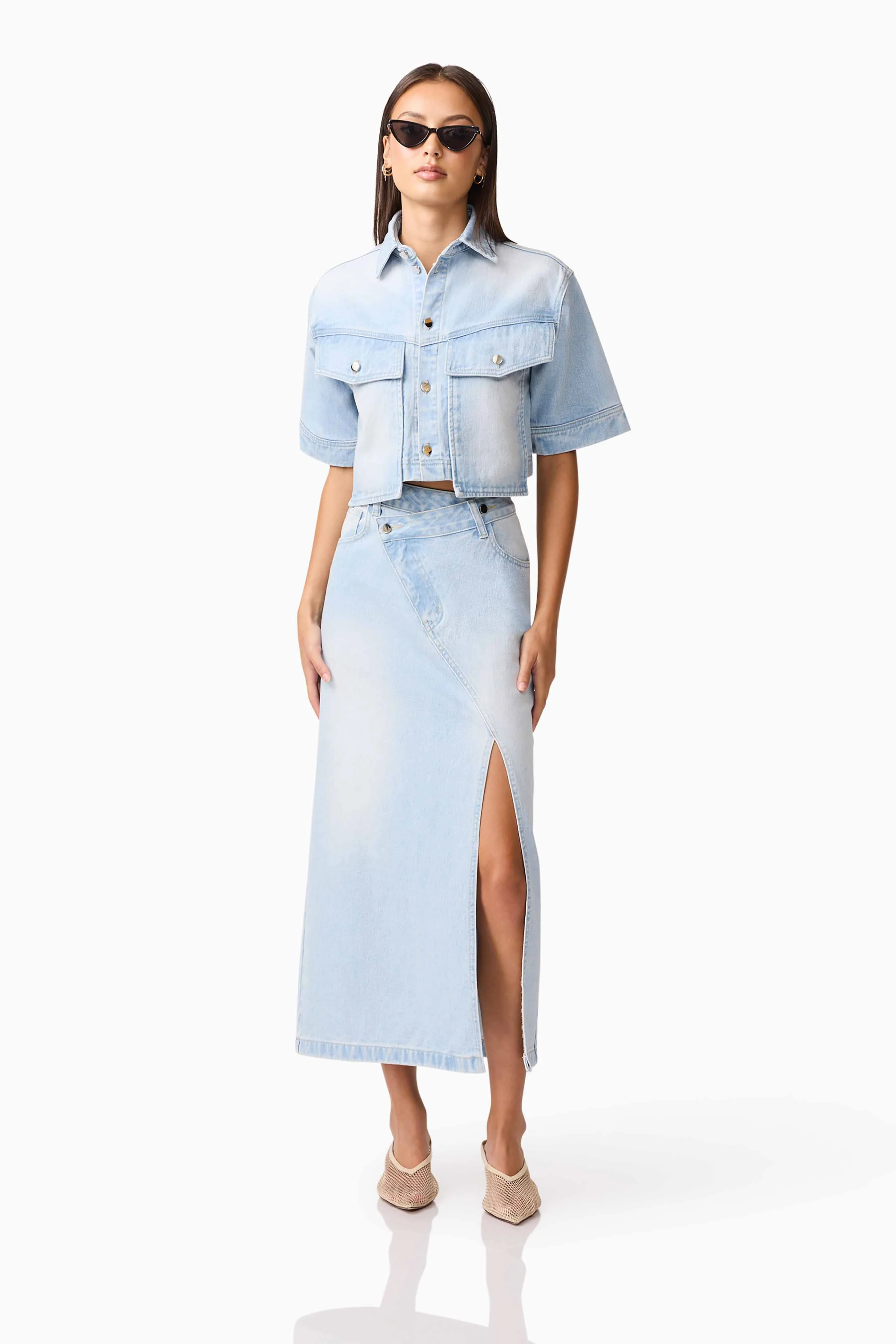 CURAAE Silvie Denim Top & Skirt Set - Image 3