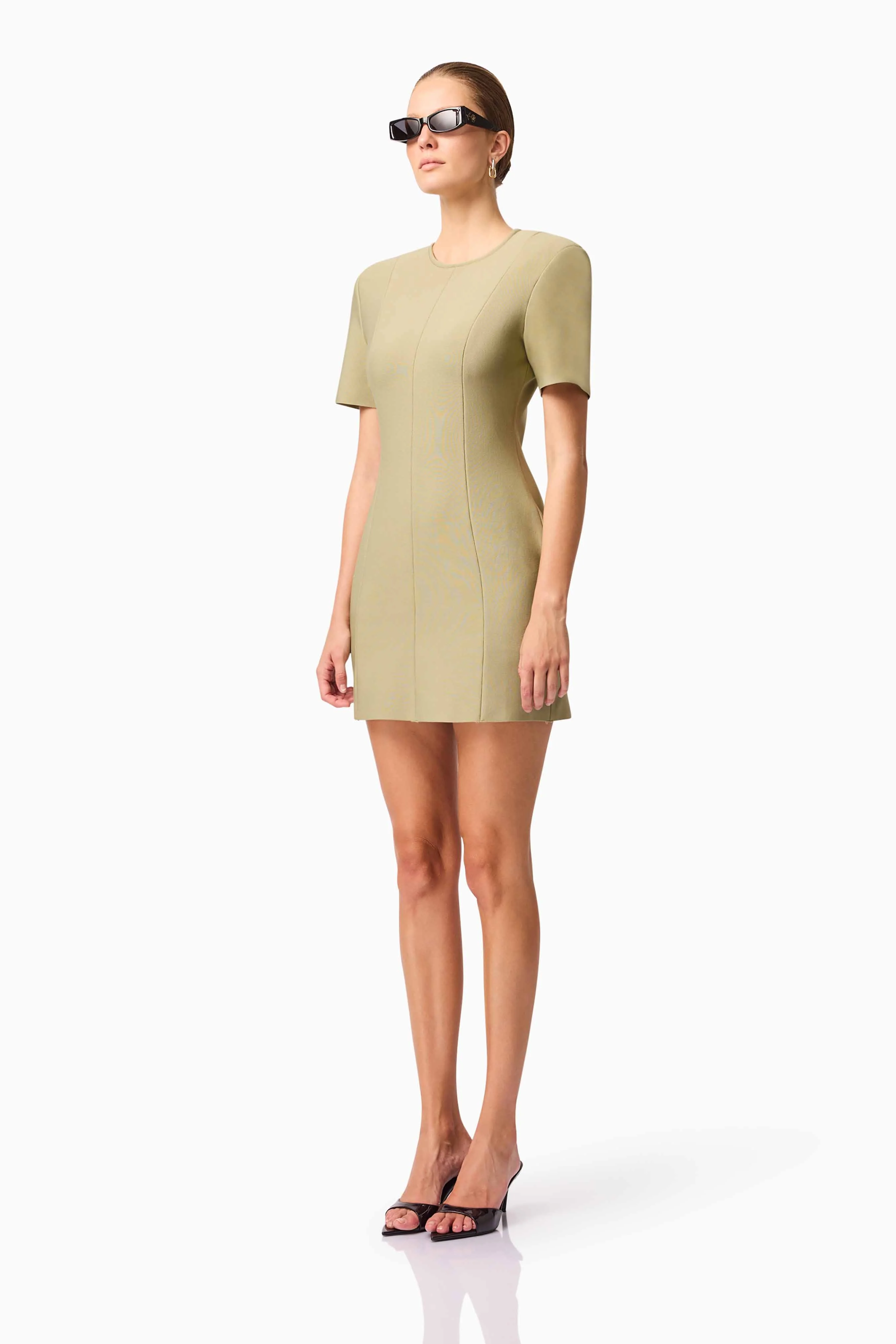 CURAAE Dua Short Sleeve Mini Dress in Green - Image 3