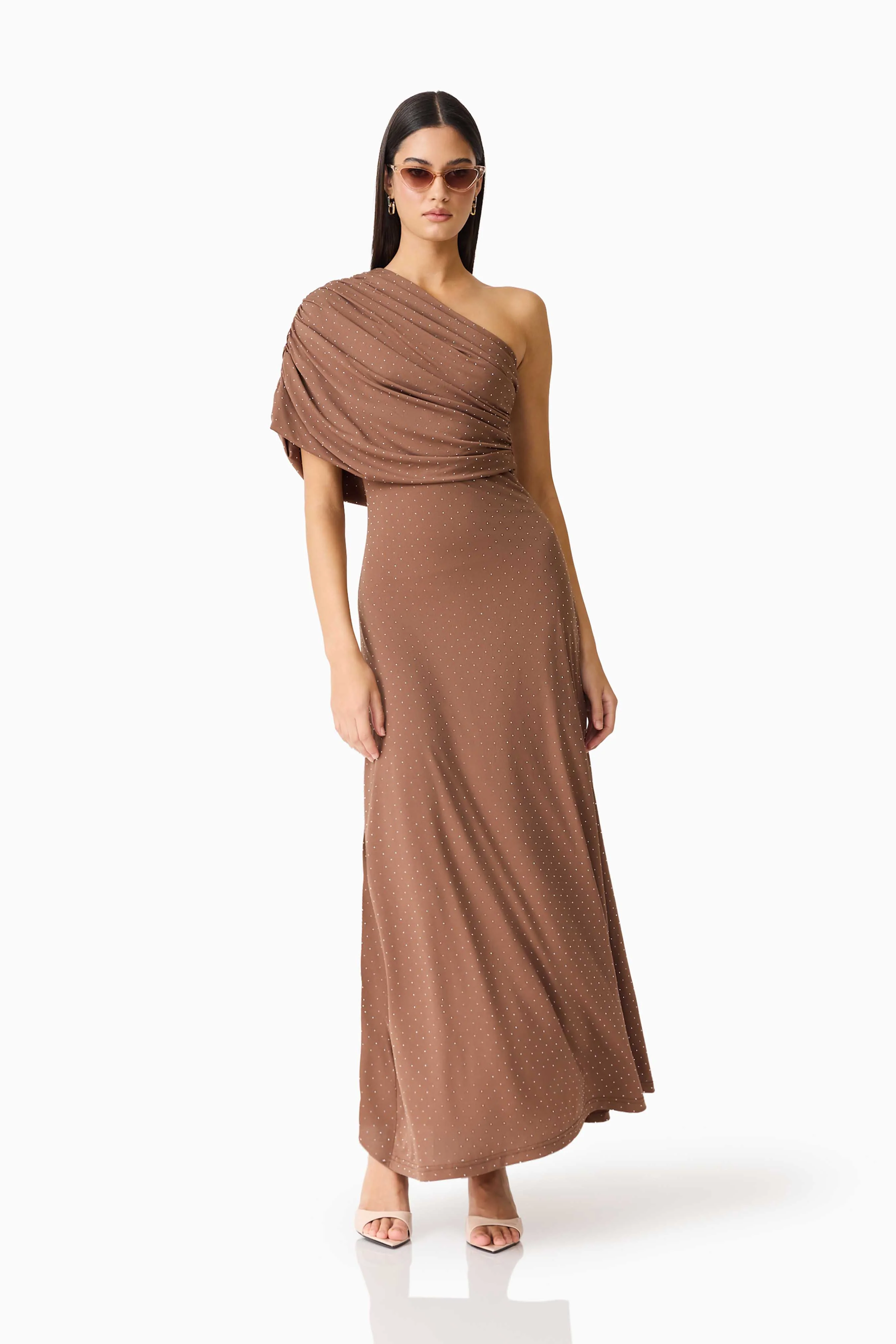 CURAAE Gizelle Maxi Dress in Brown - Image 3