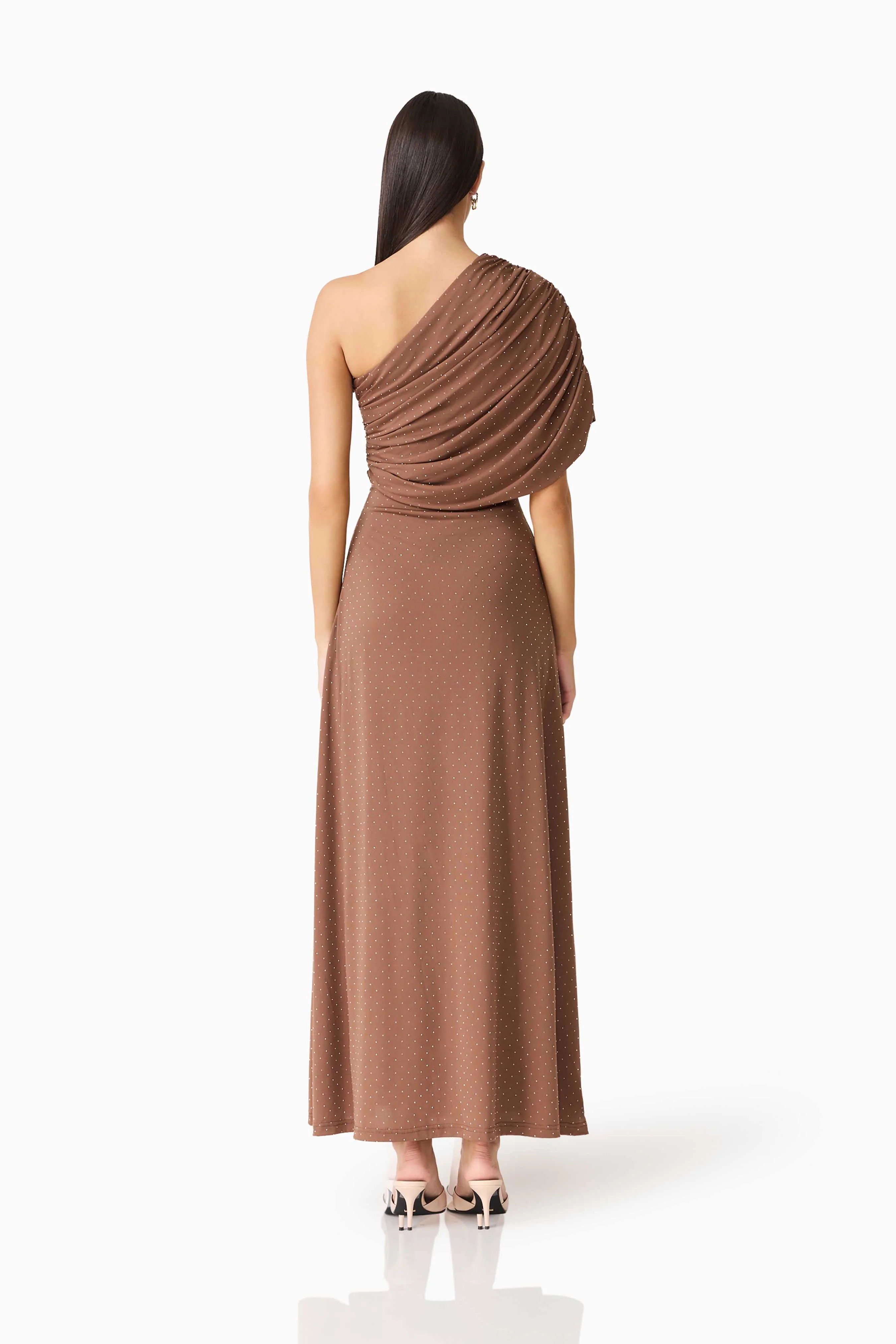 CURAAE Gizelle Maxi Dress in Brown - Image 4