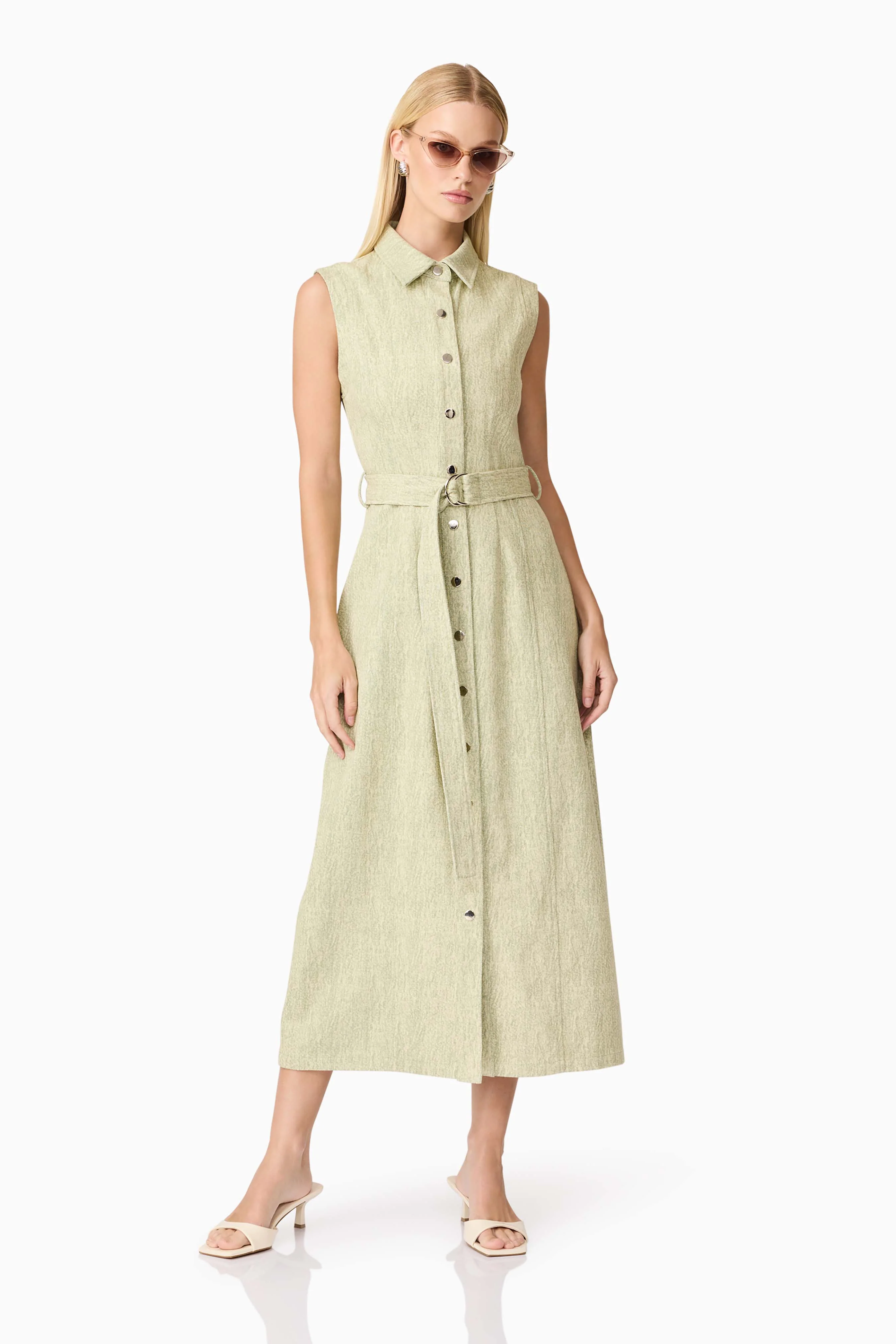 CURAAE Gretal Midi Dress in Green - Image 3