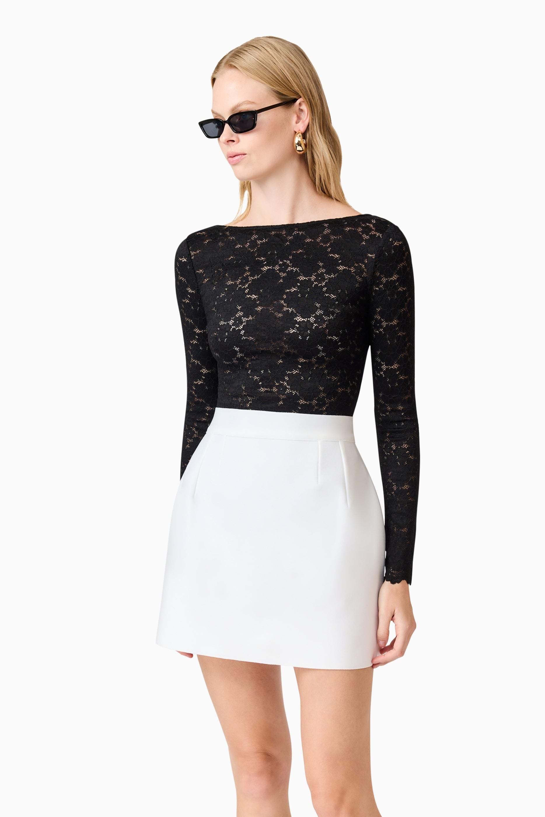 CURAAE Kira Stretch Lace Top In Black - Image 2